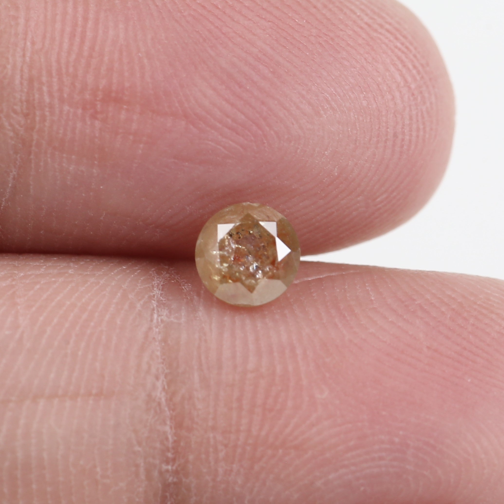 0.55 Carat Salt And Pepper Diamond Orange Round Brilliant Cut Diamond 4.95 MM