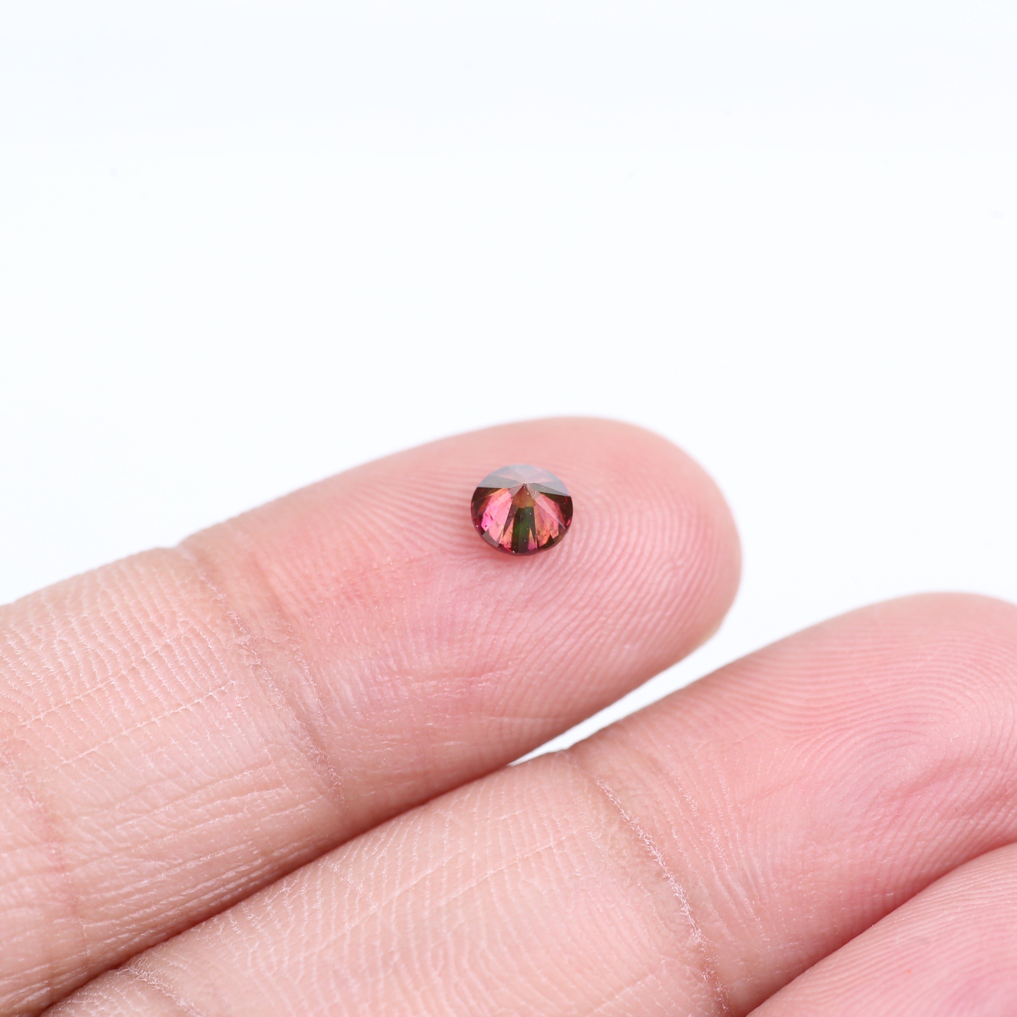 0.32 Carat Natural Fancy Pink Red Salt and Pepper Diamond 4.4 MM