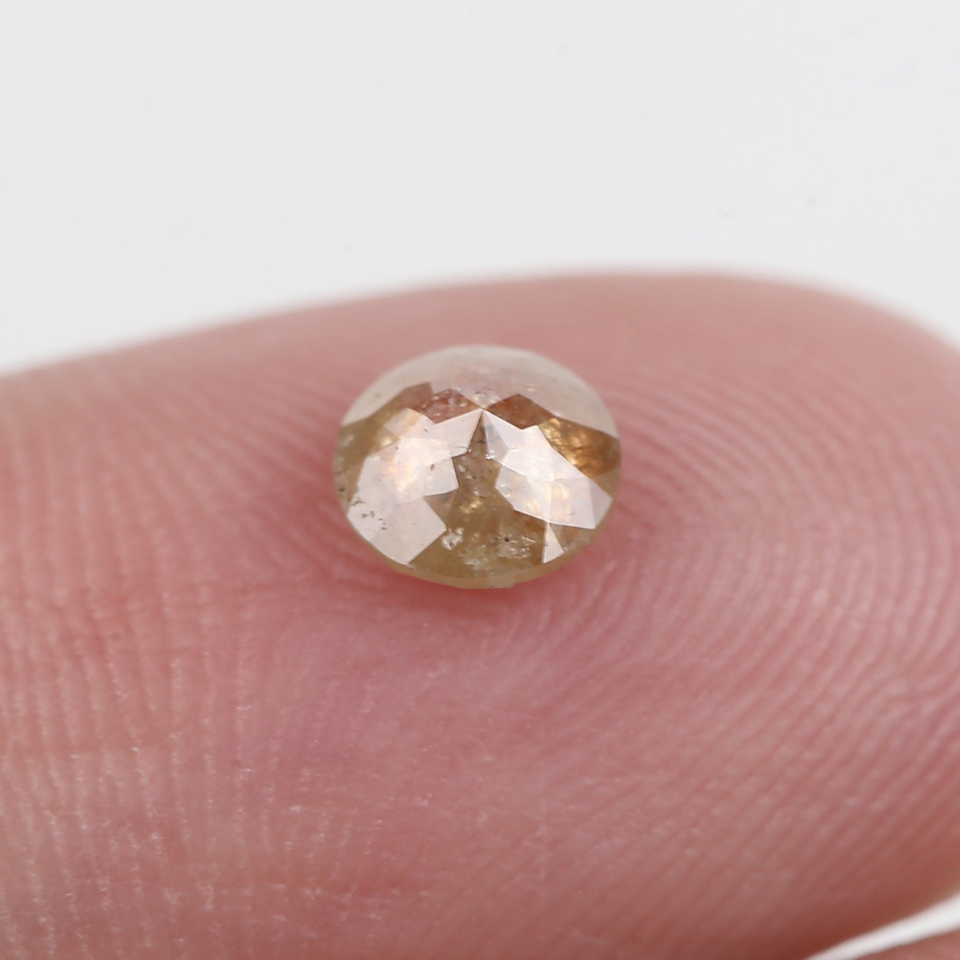 0.55 Carat Salt And Pepper Diamond Orange Round Brilliant Cut Diamond 4.95 MM