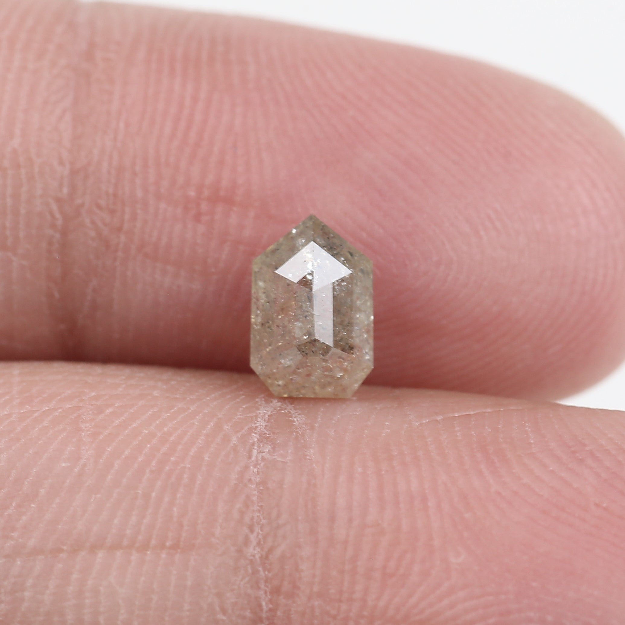 0.86 Carat Bullet Cut Diamond Salt And Pepper Natural Diamond 6.91 MM