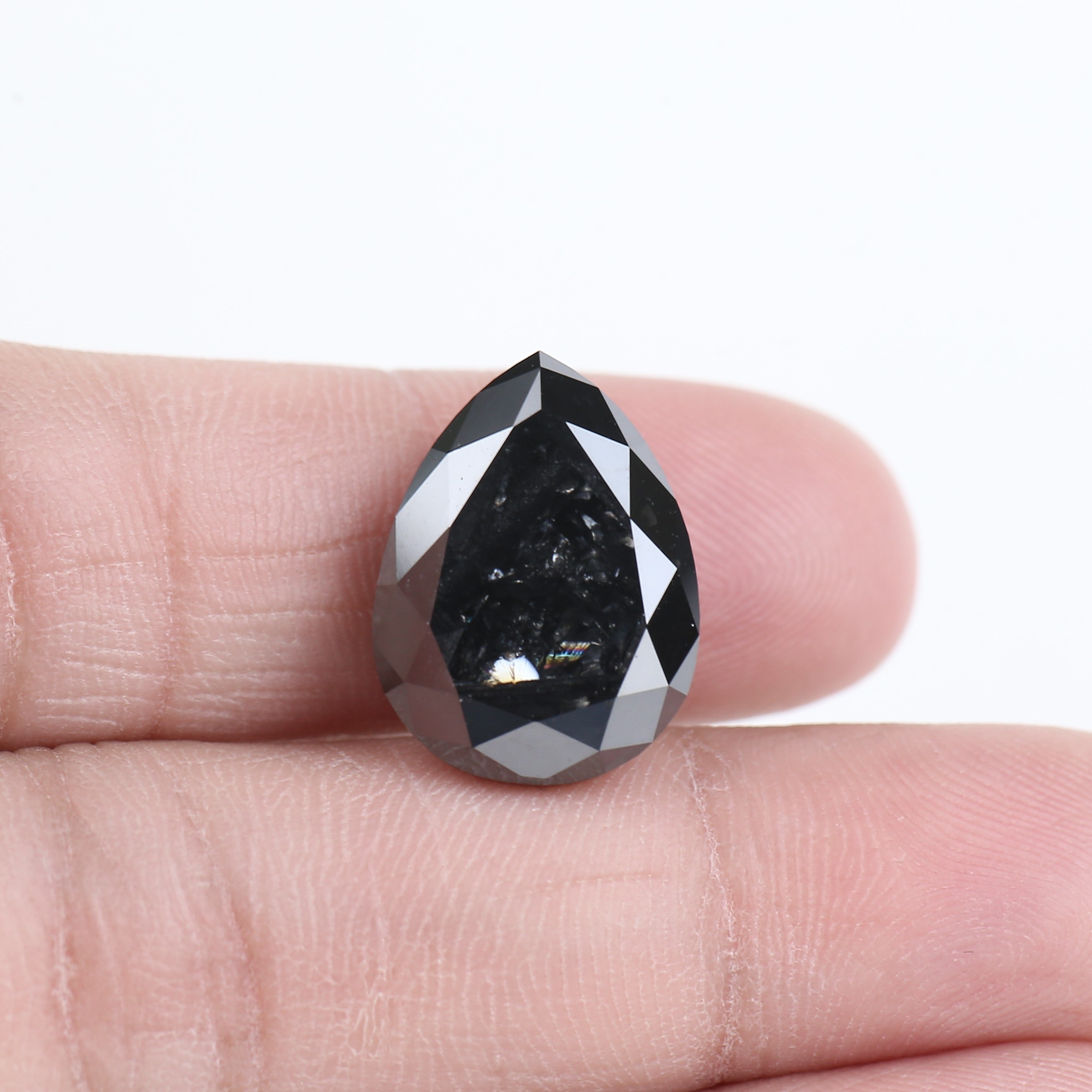 16 Carat Pear Black Diamond Natural Loose Diamond 17.82 MM
