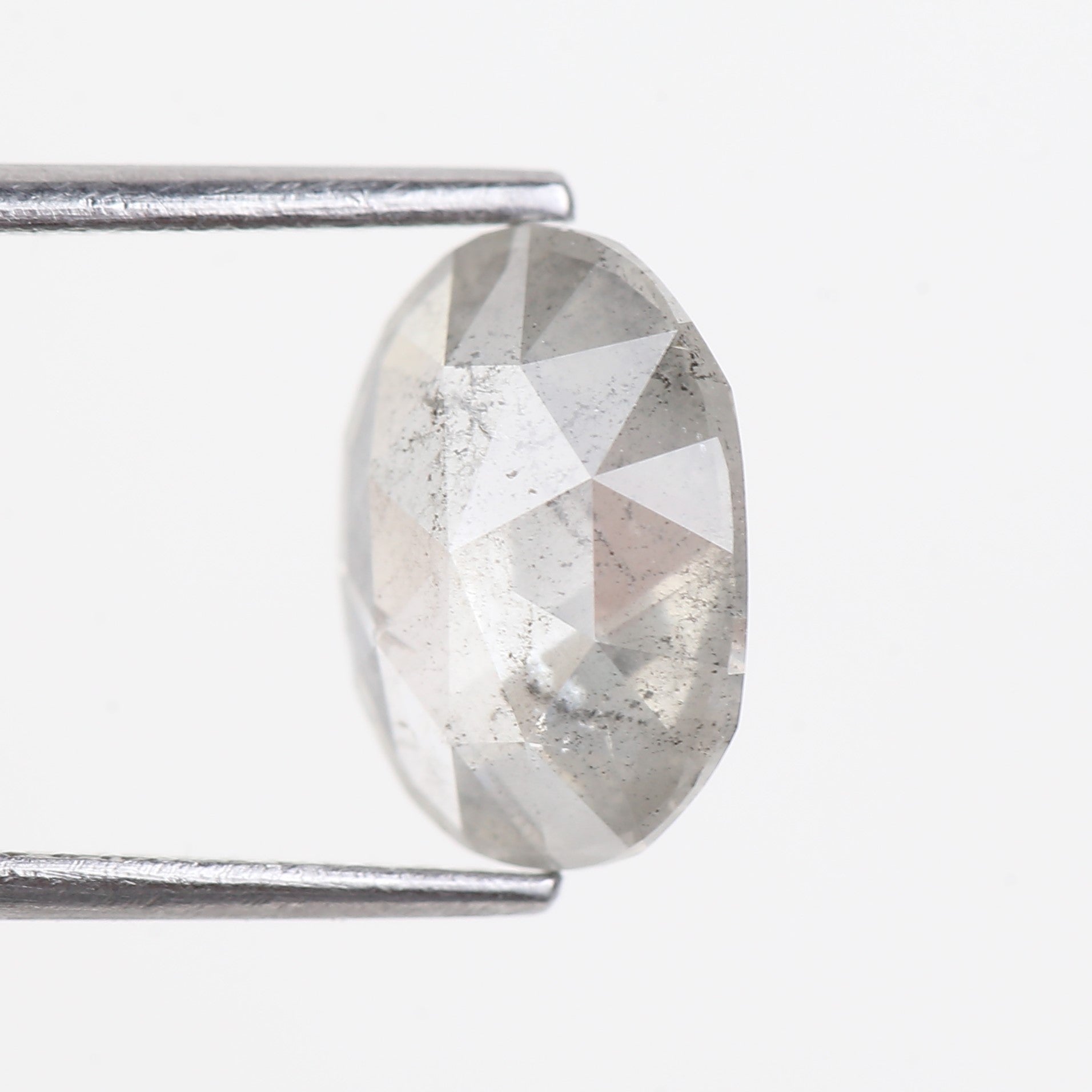 2.18 Carat Natural Oval Rose Cut Salt and Pepper Diamond 10.44 MM