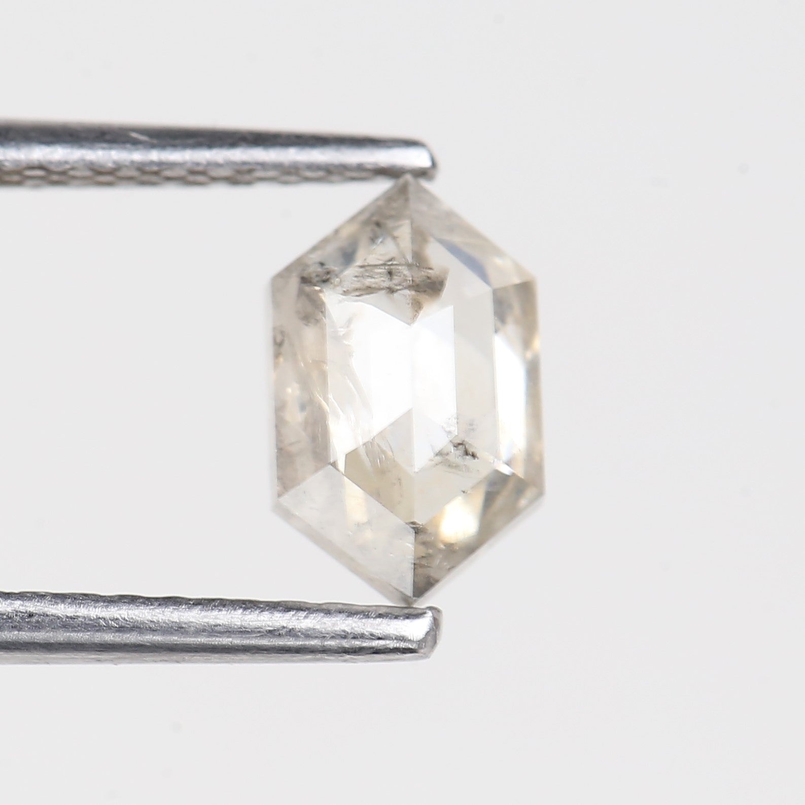 0.80 Carat Natural Salt And Pepper Hexagon Icy Diamond 7.65 MM