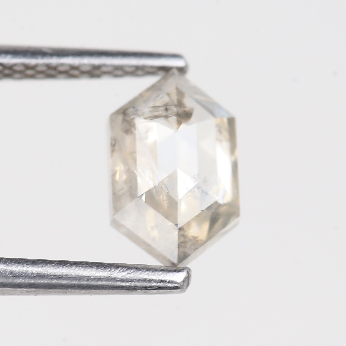0.80 Carat Natural Salt And Pepper Hexagon Icy Diamond 7.65 MM