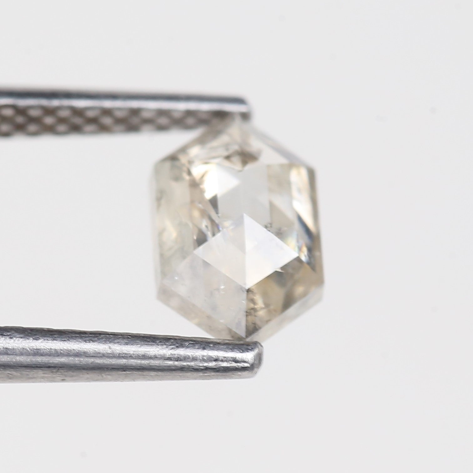 0.80 Carat Natural Salt And Pepper Hexagon Icy Diamond 7.65 MM