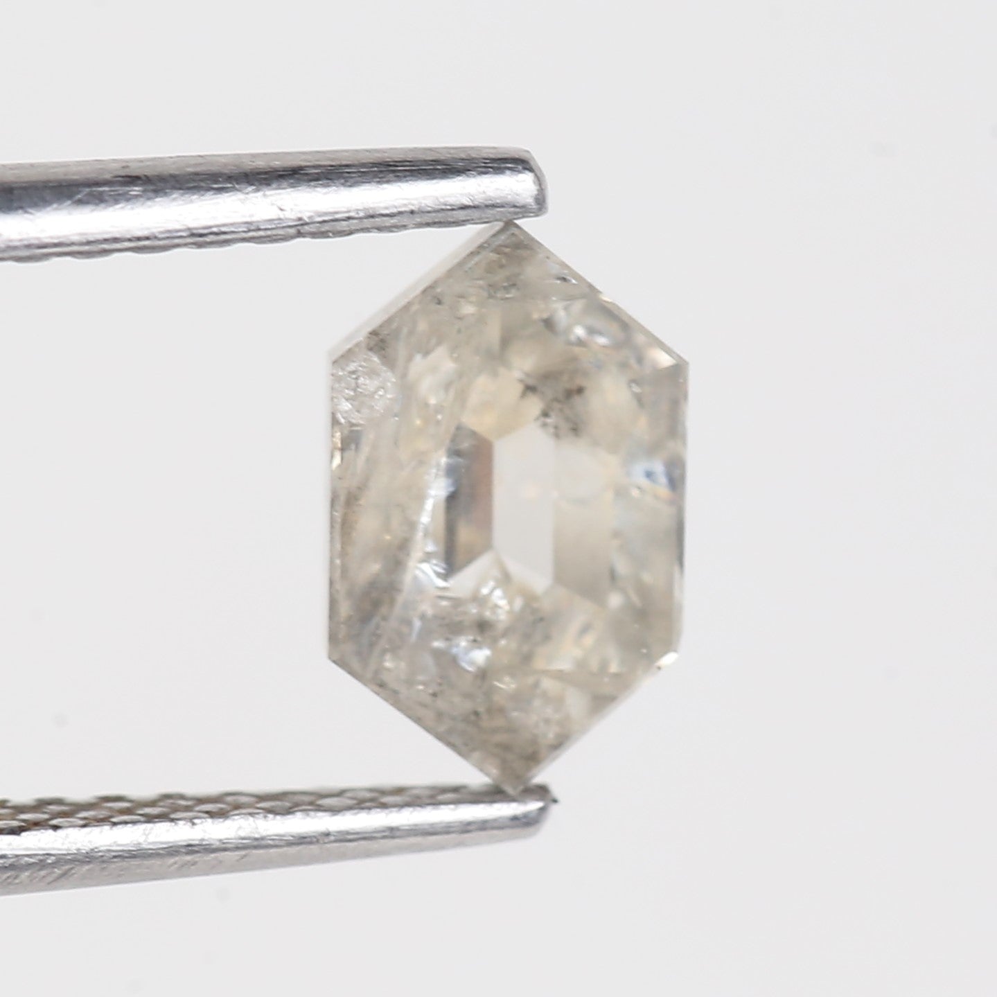 0.80 Carat Natural Salt And Pepper Hexagon Icy Diamond 7.65 MM