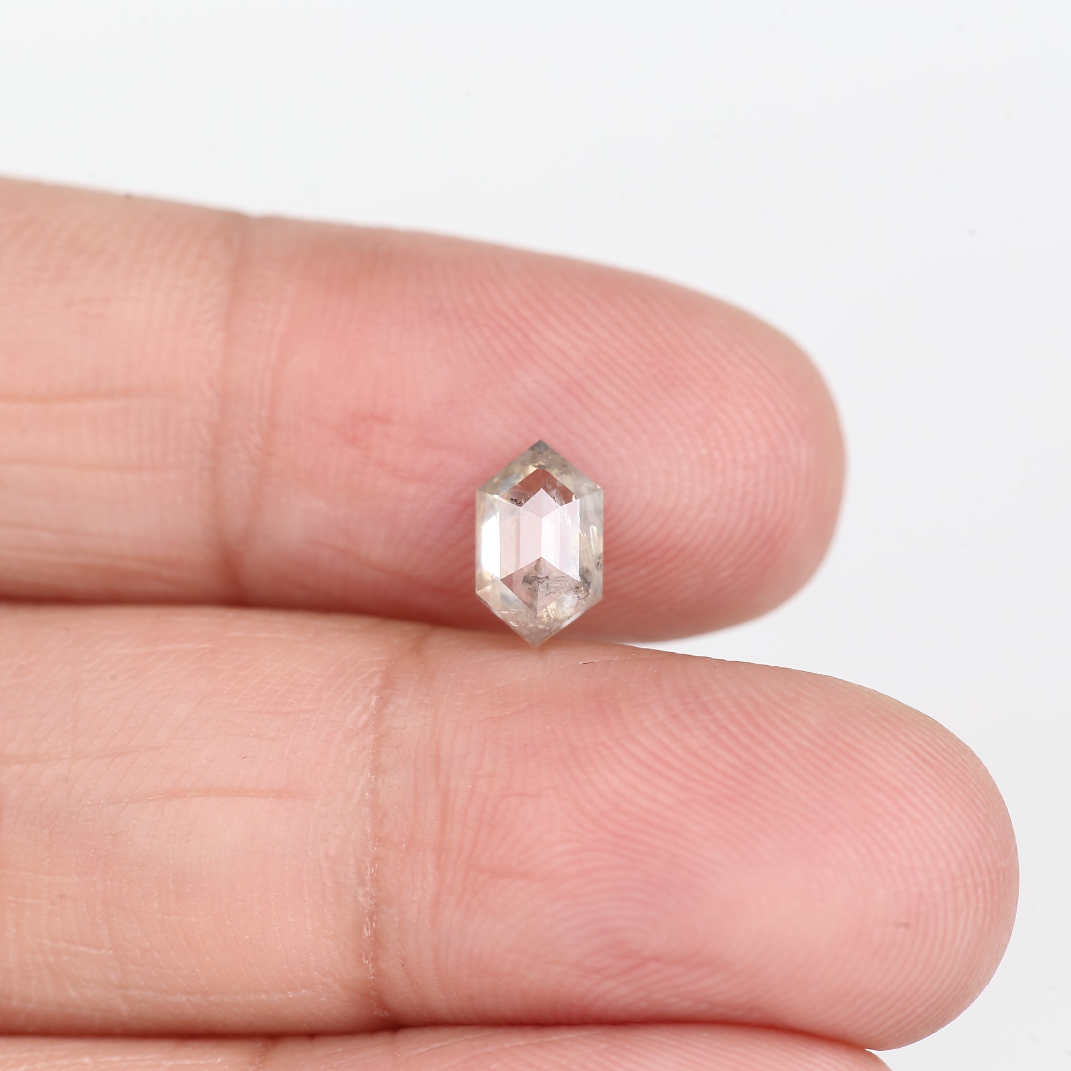 0.80 Carat Natural Salt And Pepper Hexagon Icy Diamond 7.65 MM