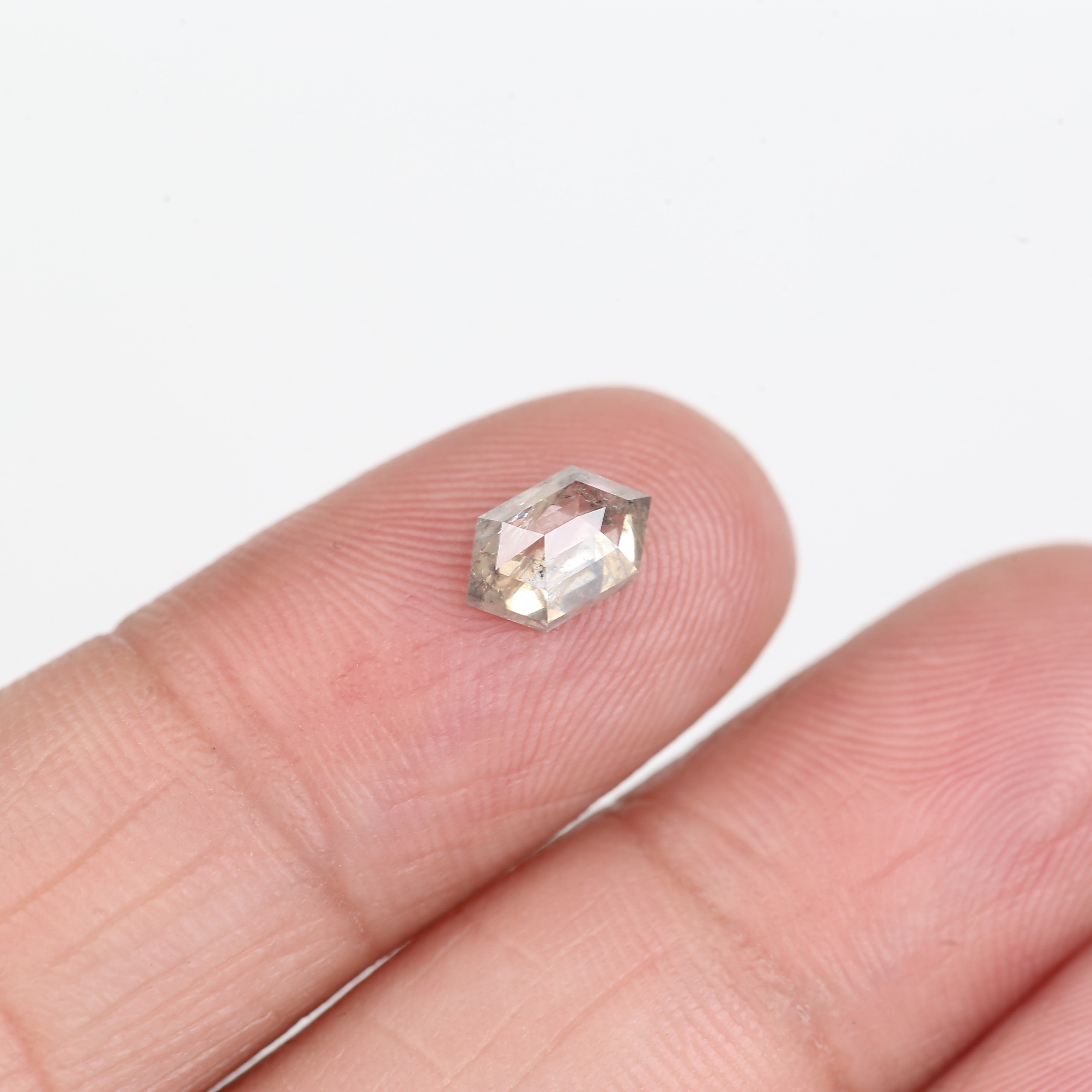 0.80 Carat Natural Salt And Pepper Hexagon Icy Diamond 7.65 MM