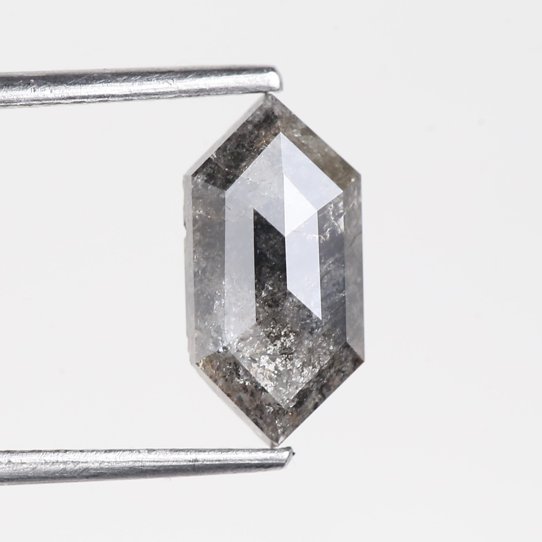 1.61 Carat Natural Salt And Pepper Hexagon Cut Gray Diamond 11.11 MM