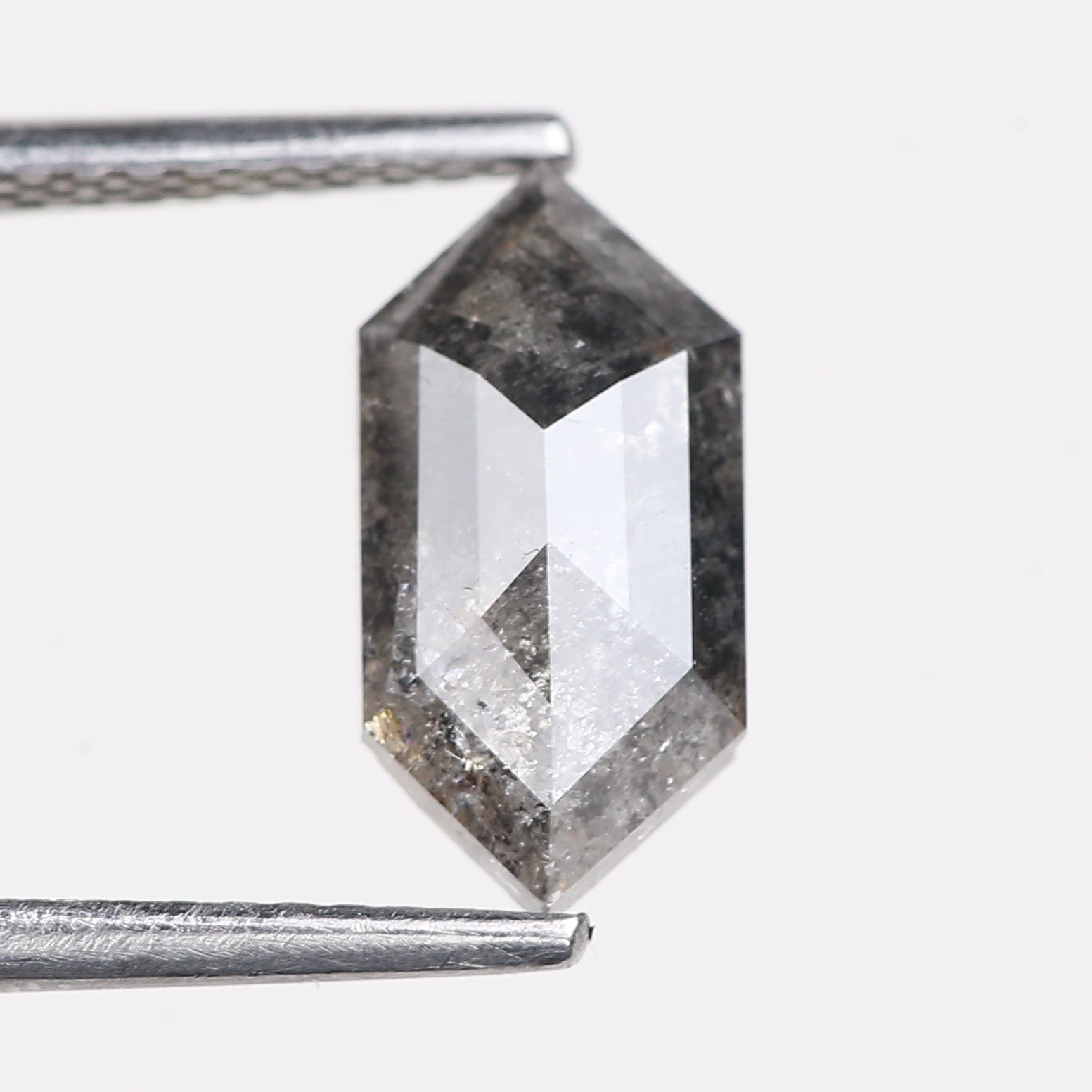 1.61 Carat Natural Salt And Pepper Hexagon Cut Gray Diamond 11.11 MM