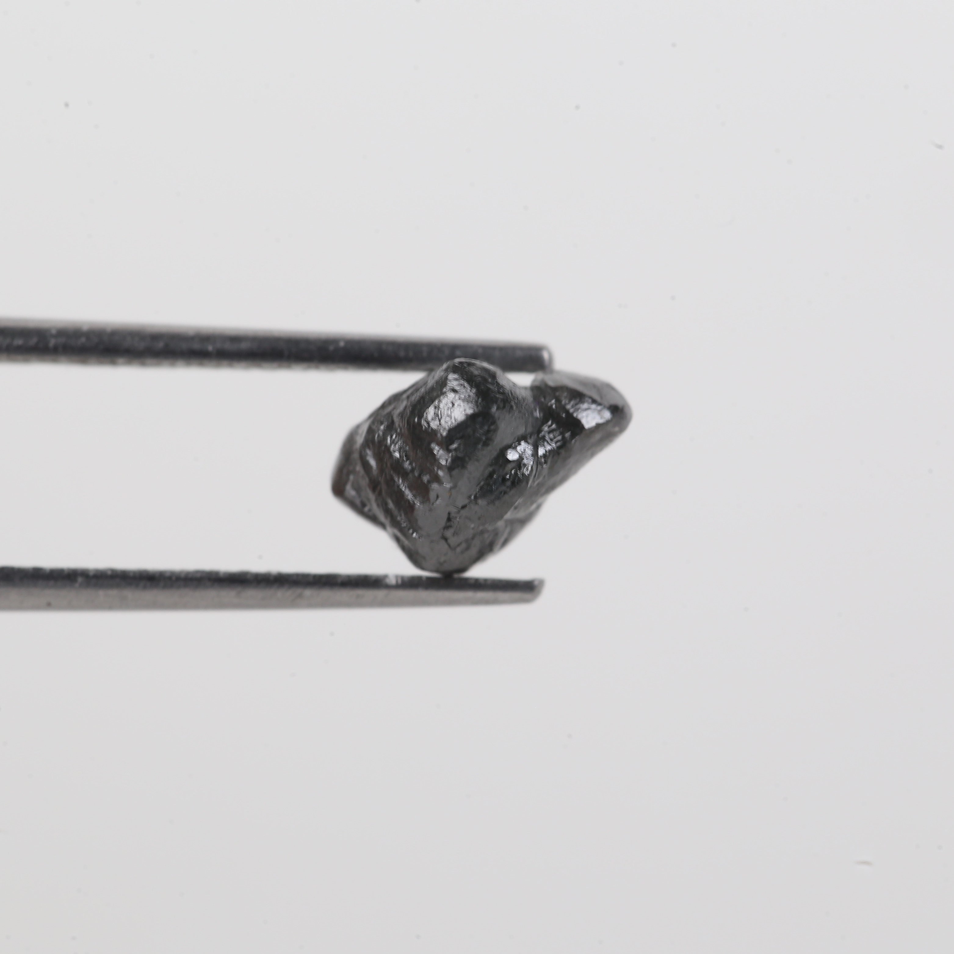2.25 Carat Natural Rough Diamond Gray Black Raw Diamond 7.84 MM