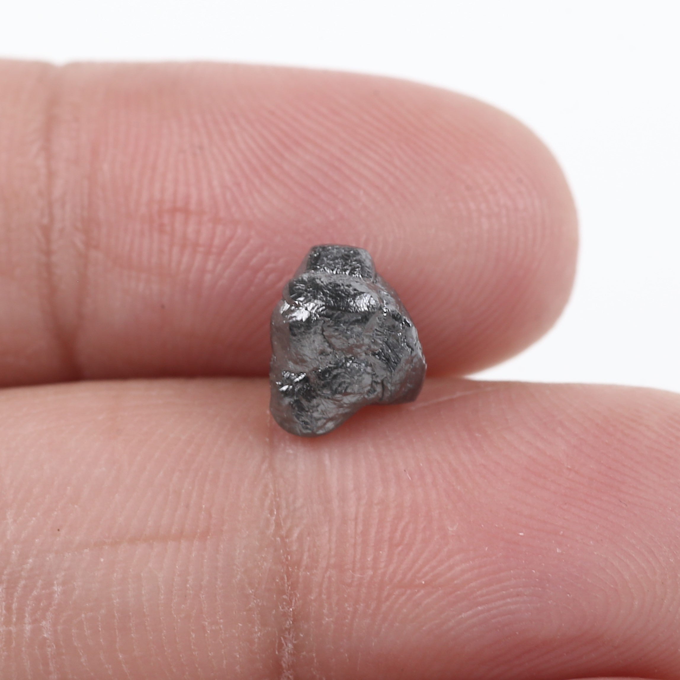 2.25 Carat Natural Rough Diamond Gray Black Raw Diamond 7.84 MM