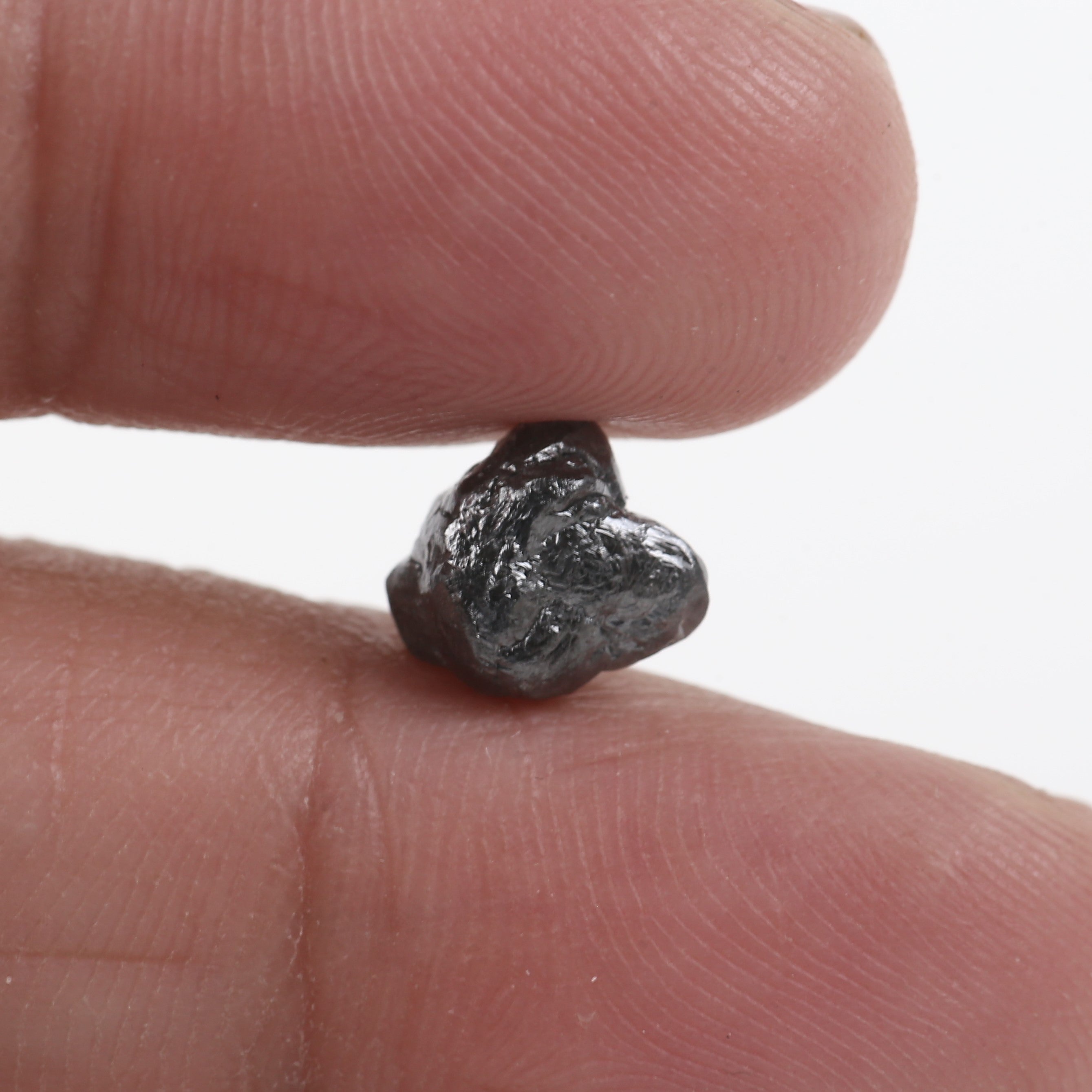 2.25 Carat Natural Rough Diamond Gray Black Raw Diamond 7.84 MM