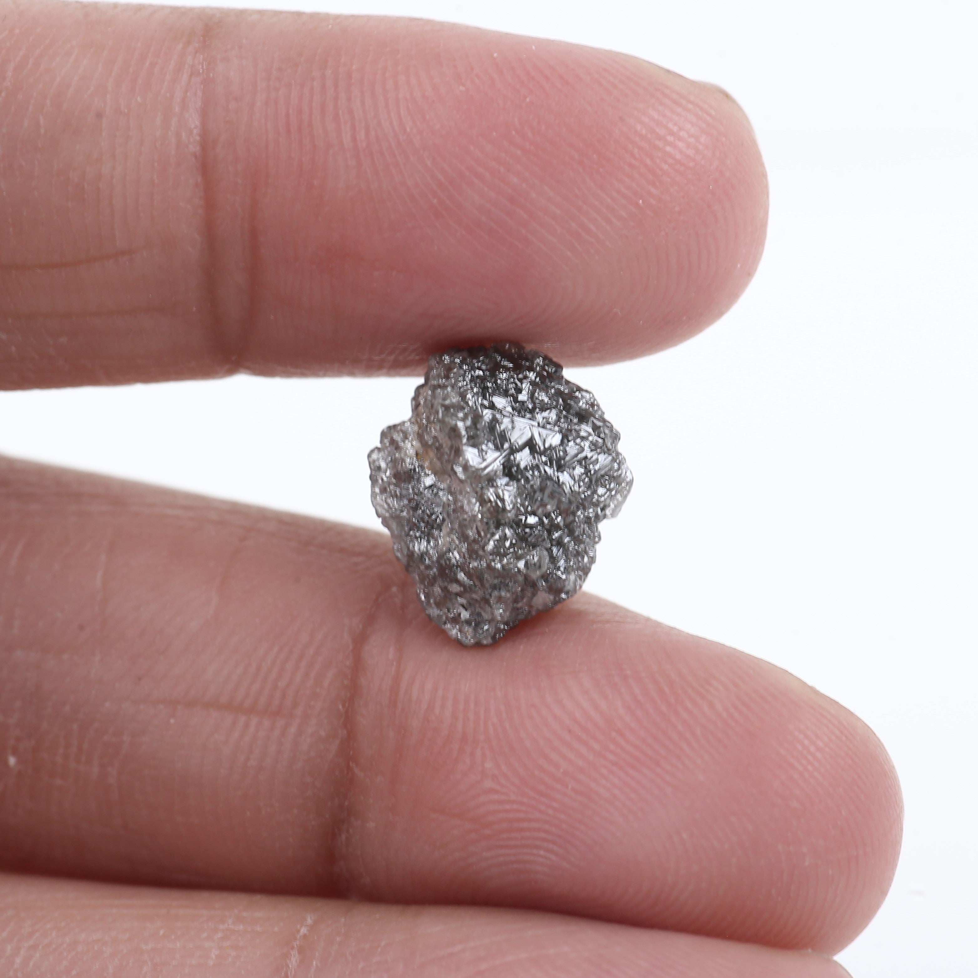 6.18 Carat Natural Rough Diamond Gray Diamond Uncut Rustic Diamond 12.27 MM