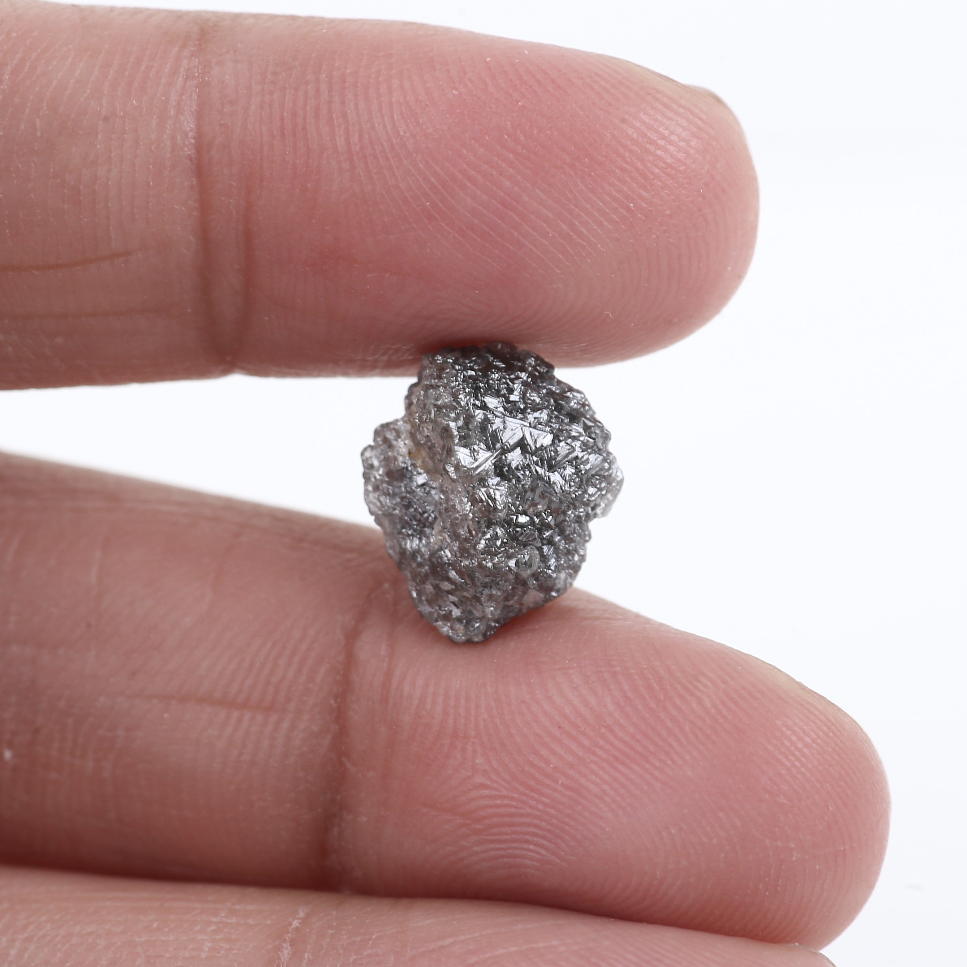 6.18 Carat Natural Rough Diamond Gray Diamond Uncut Rustic Diamond 12.27 MM