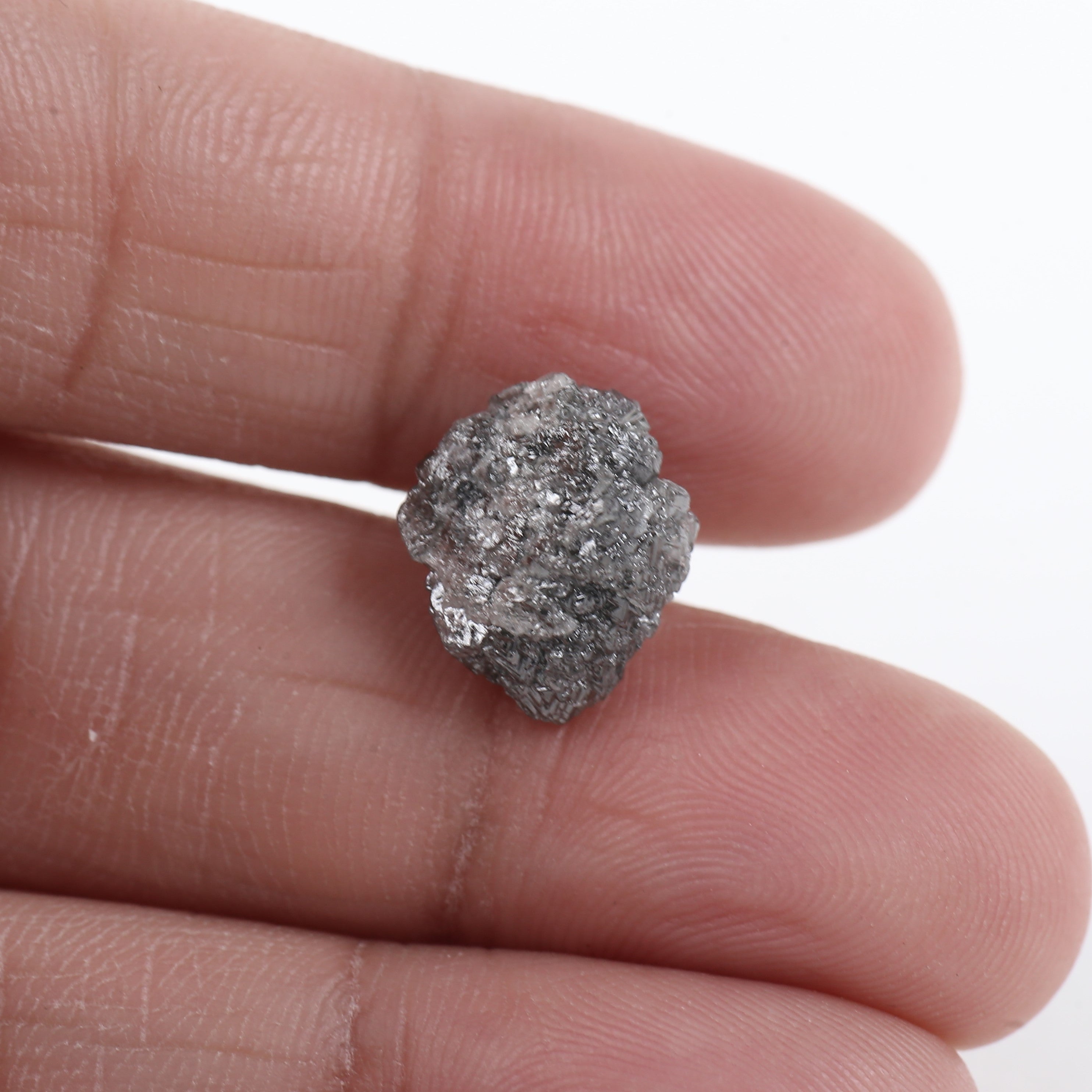 6.18 Carat Natural Rough Diamond Gray Diamond Uncut Rustic Diamond 12.27 MM