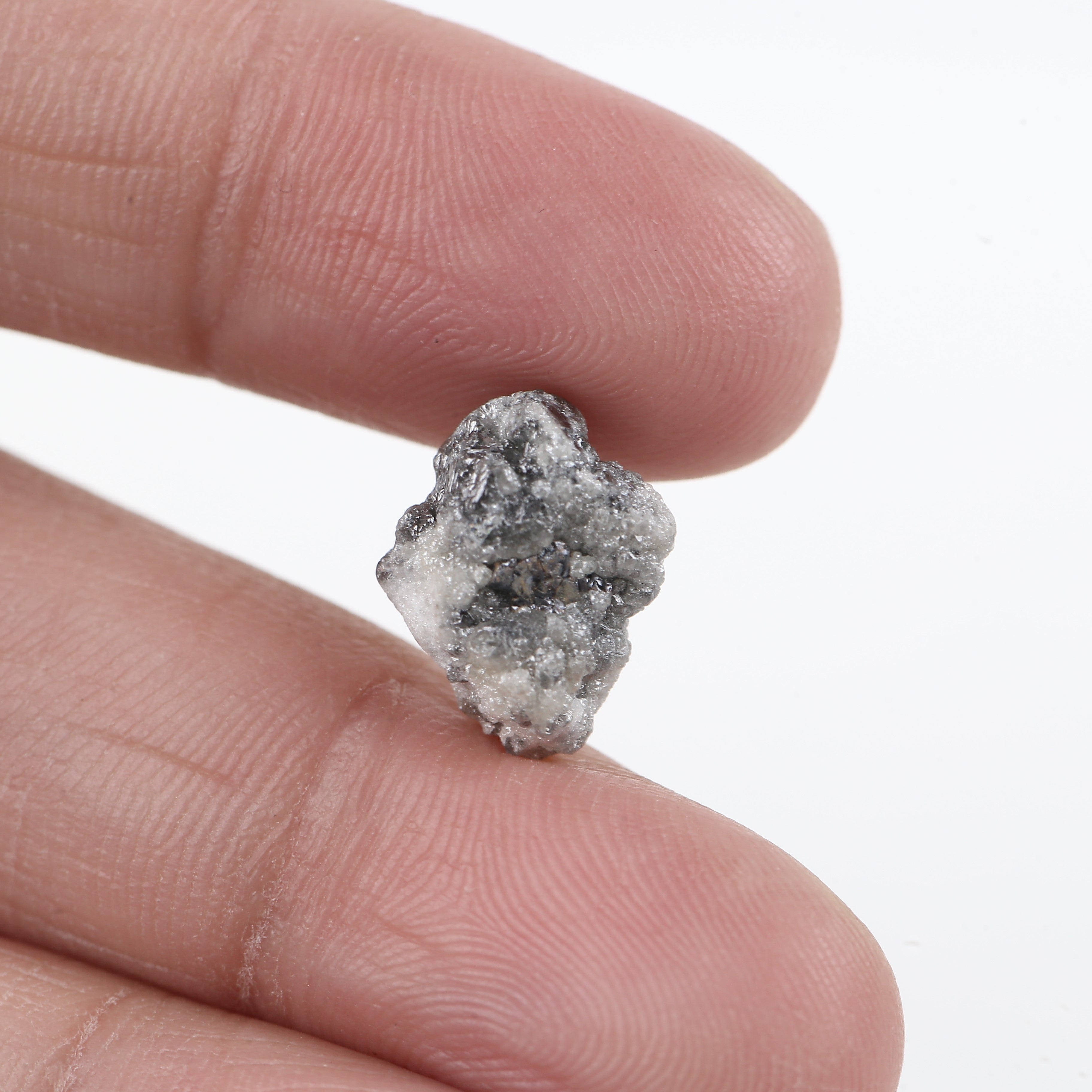 6.76 Carat Natural Rough Diamond Icy Gray Diamond Raw Uncut Diamond 13.53 MM