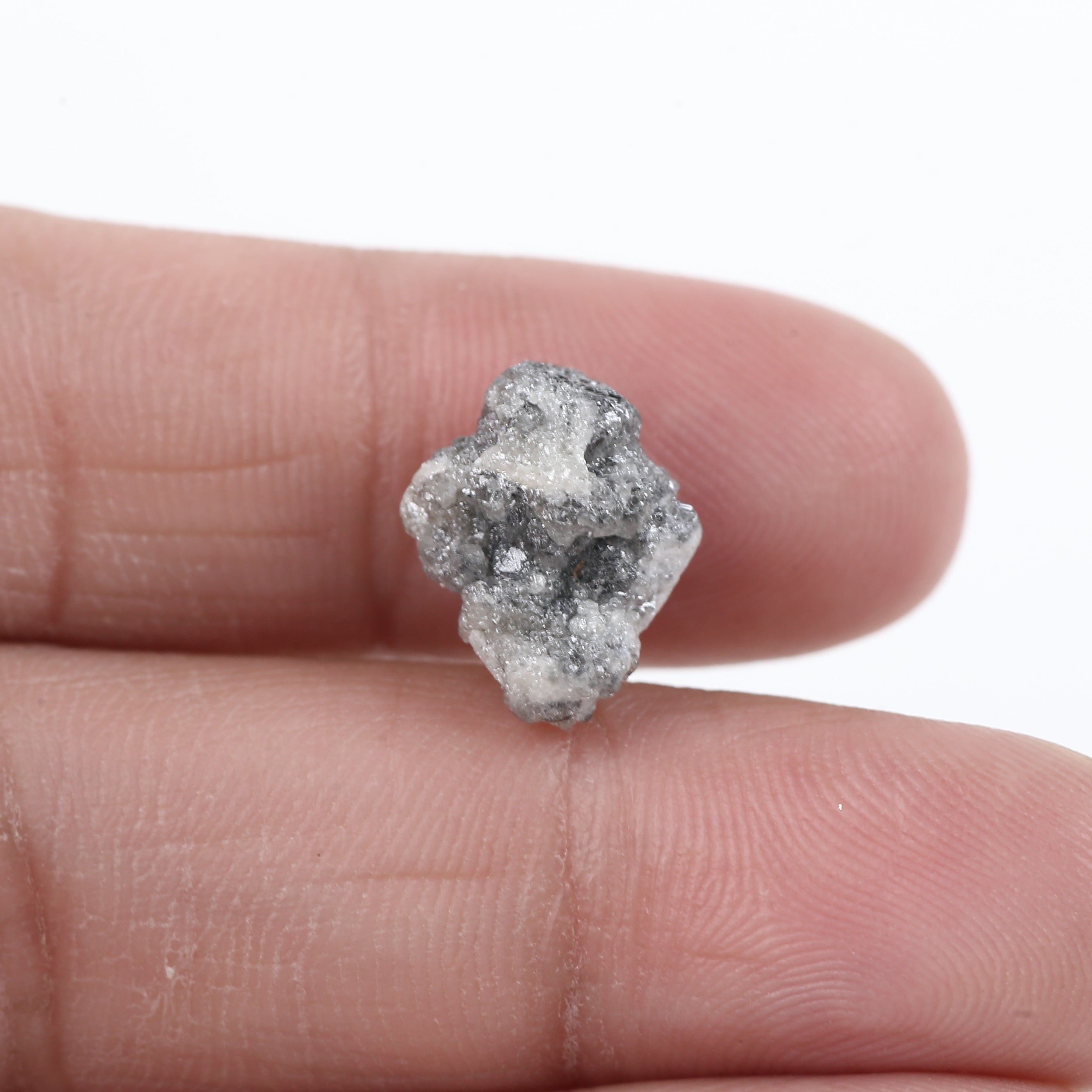 6.76 Carat Natural Rough Diamond Icy Gray Diamond Raw Uncut Diamond 13.53 MM