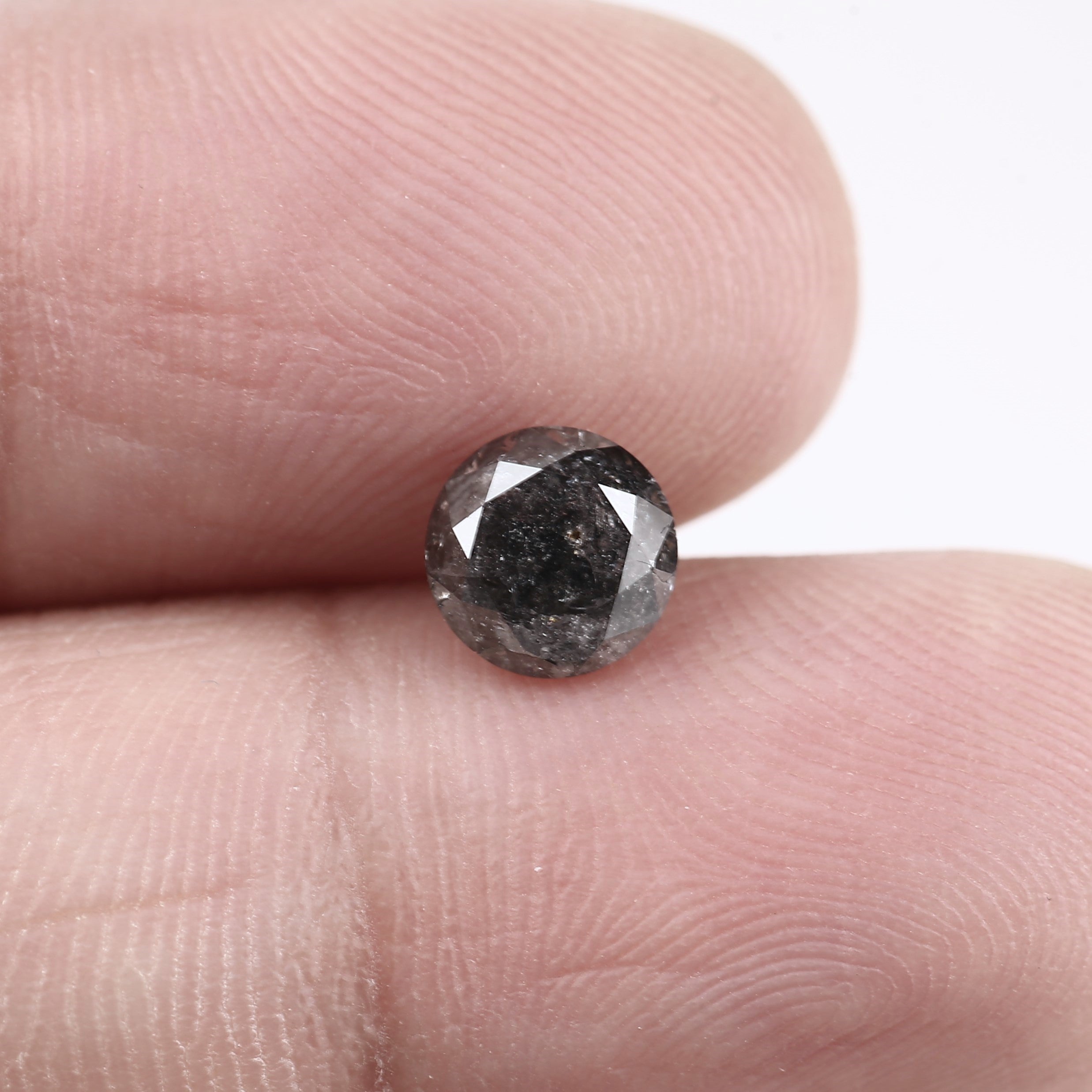 1 Ct Fancy Black Round Salt & Pepper Diamond 6 MM