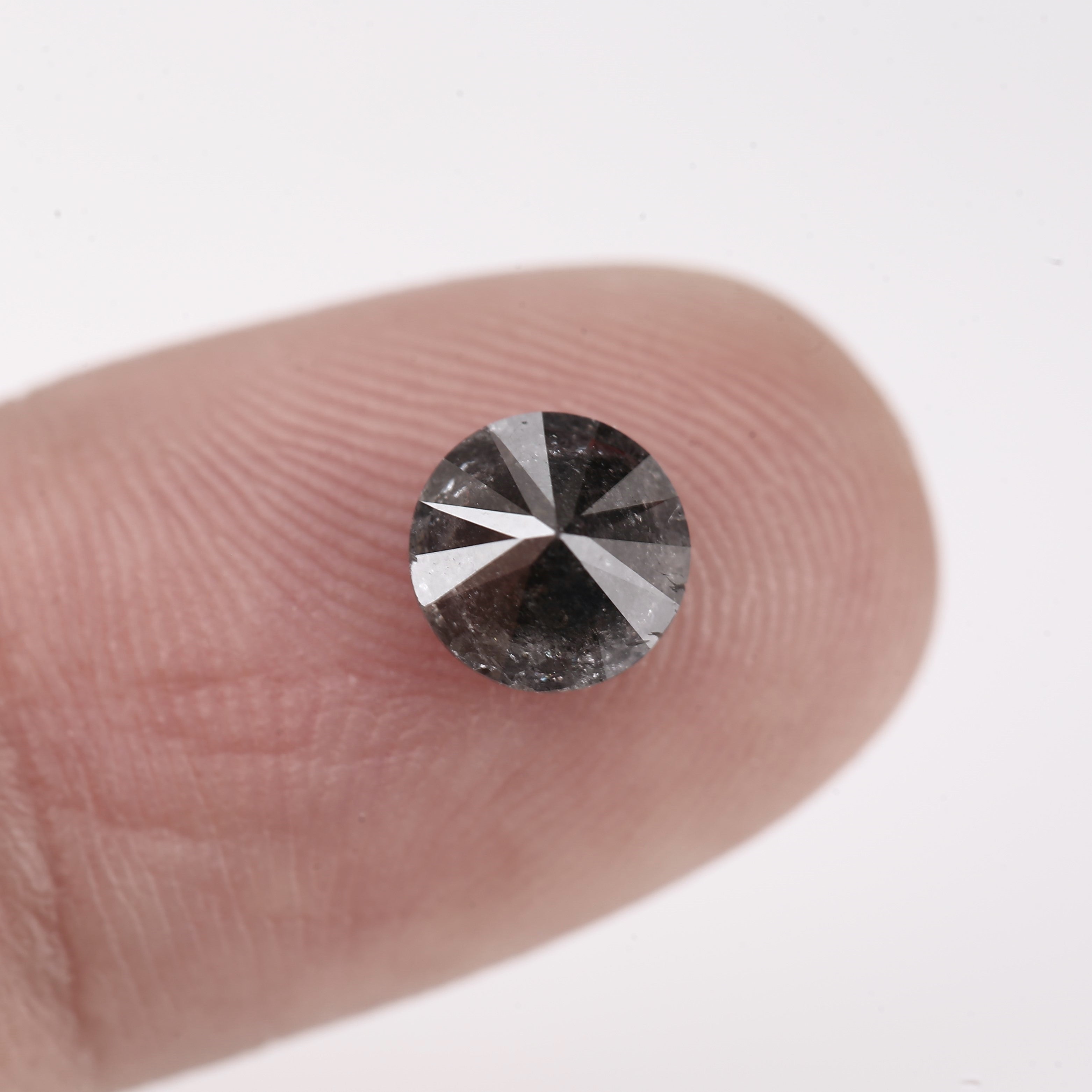 1 Ct Fancy Black Round Salt & Pepper Diamond 6 MM
