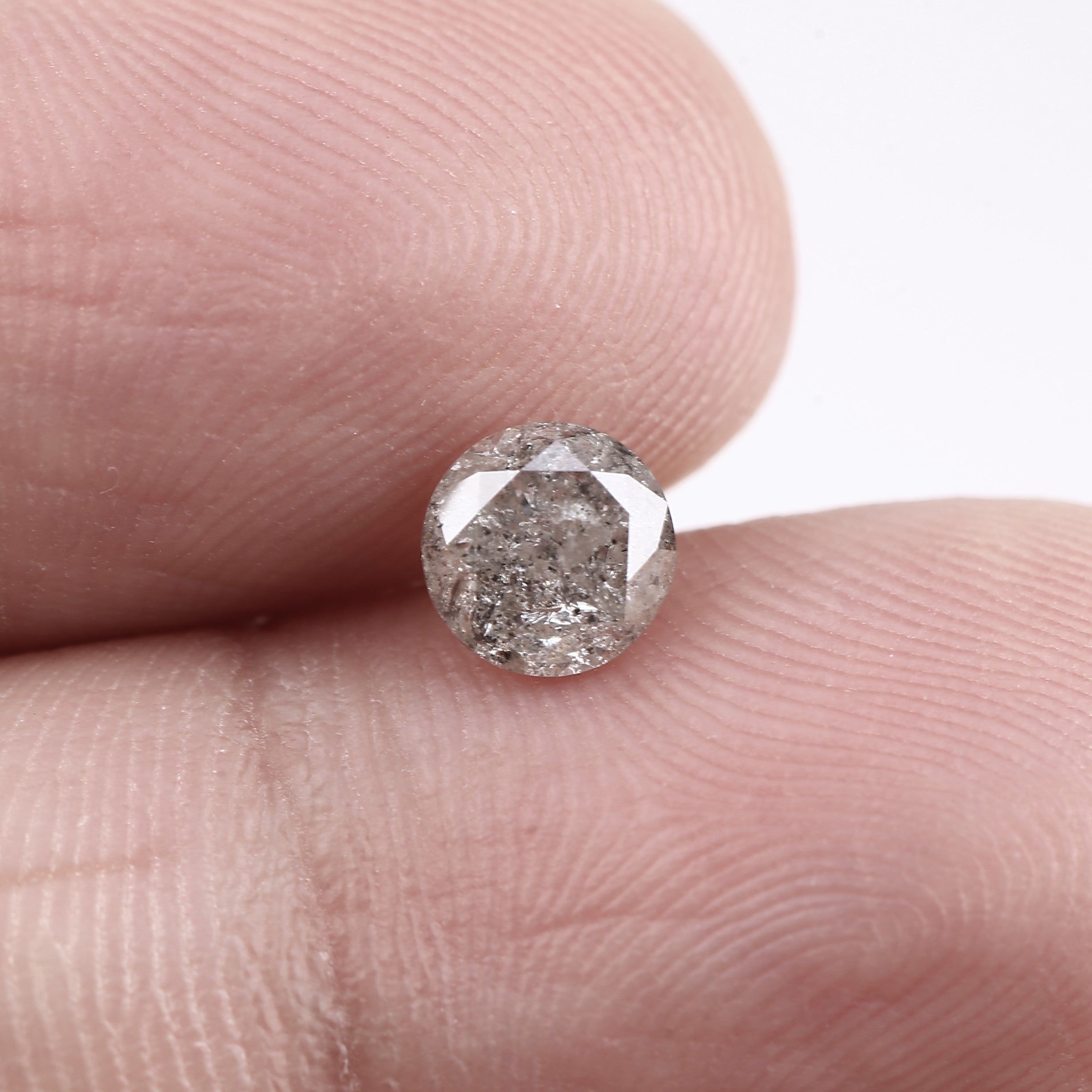 0.70ct Round Salt and Pepper Diamond Natural Gray for Unique Rings