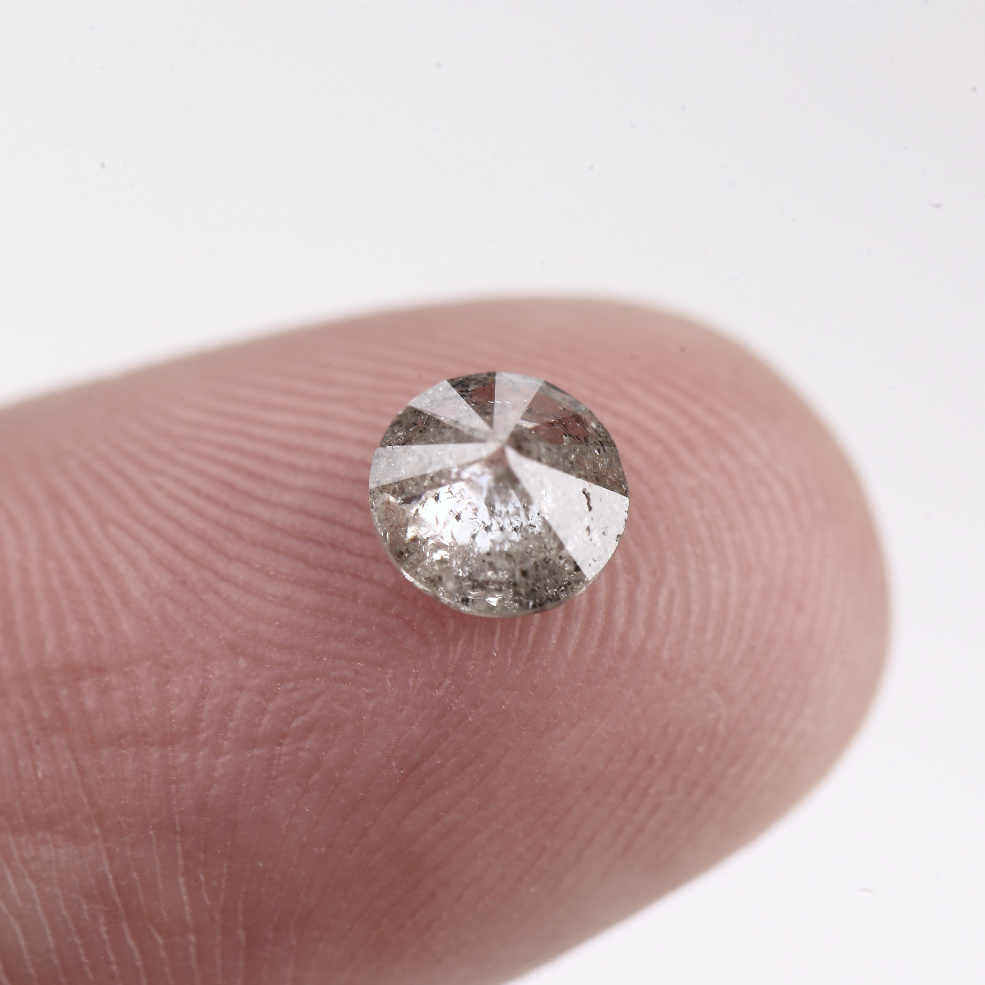 0.70ct Round Salt and Pepper Diamond Natural Gray for Unique Rings