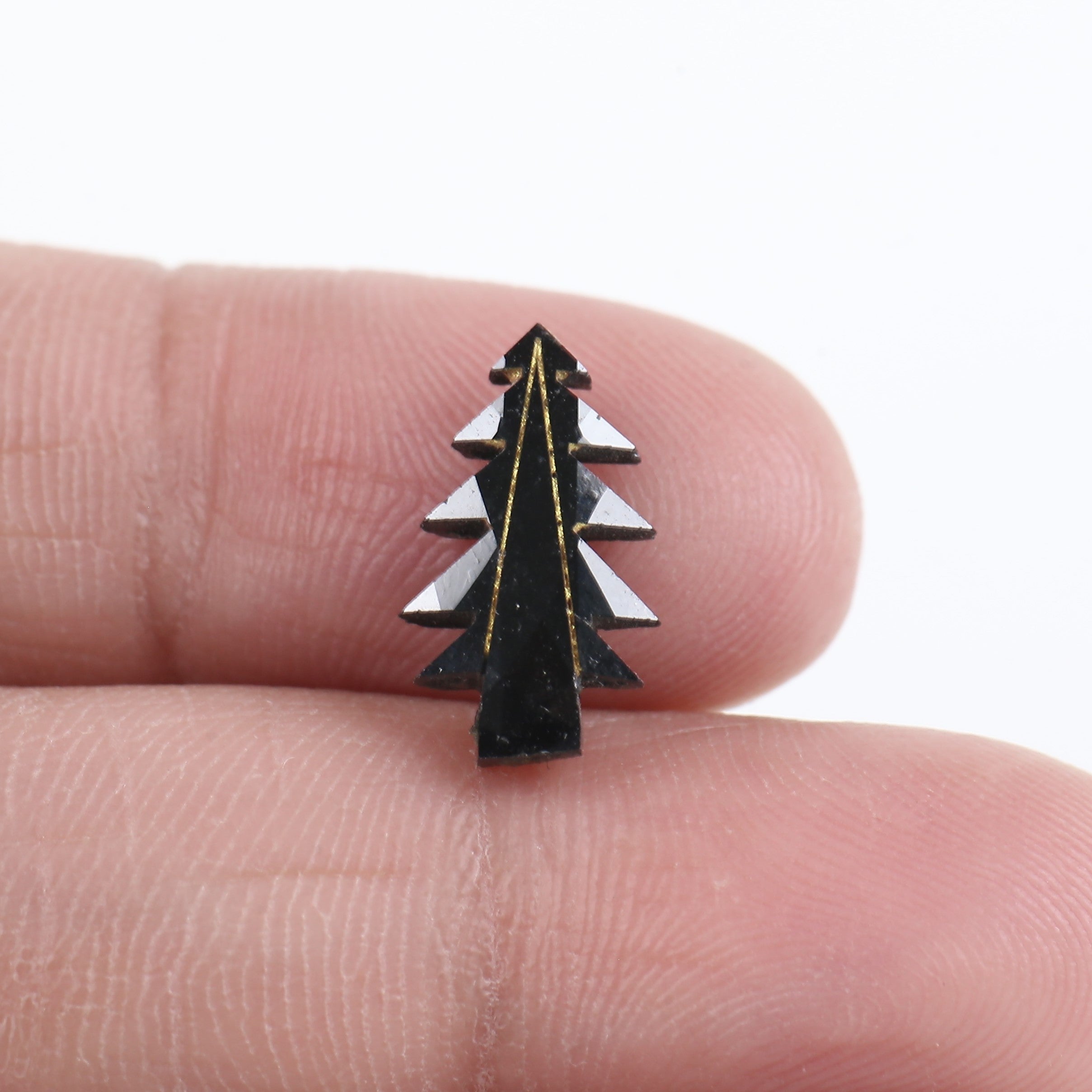 2.40 Carat Natural Christmas Tree Cut Black Diamond 14.19 MM