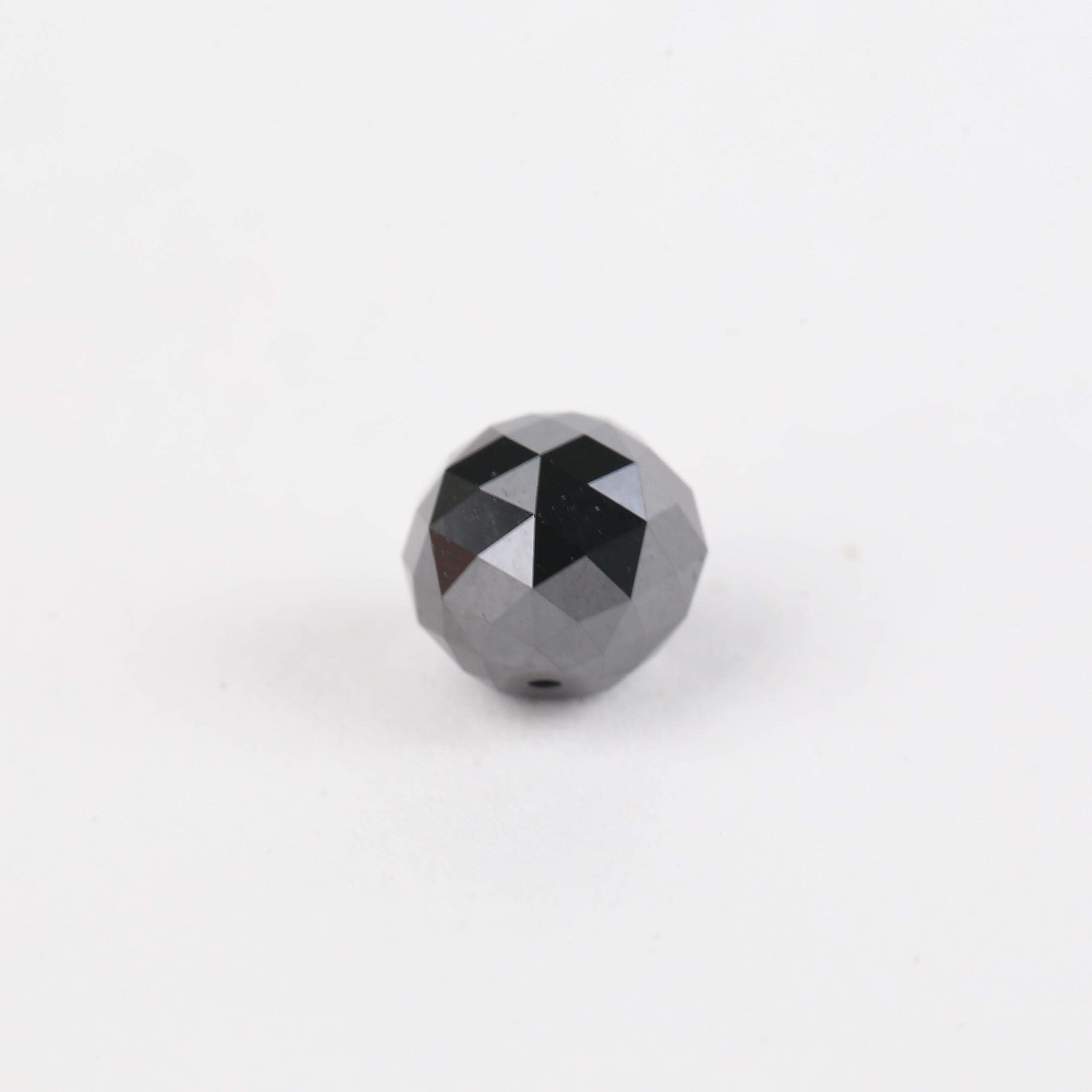 2.78 Carat Natural Black Diamond Beads Checker Cut Balls Cut 7.31 MM