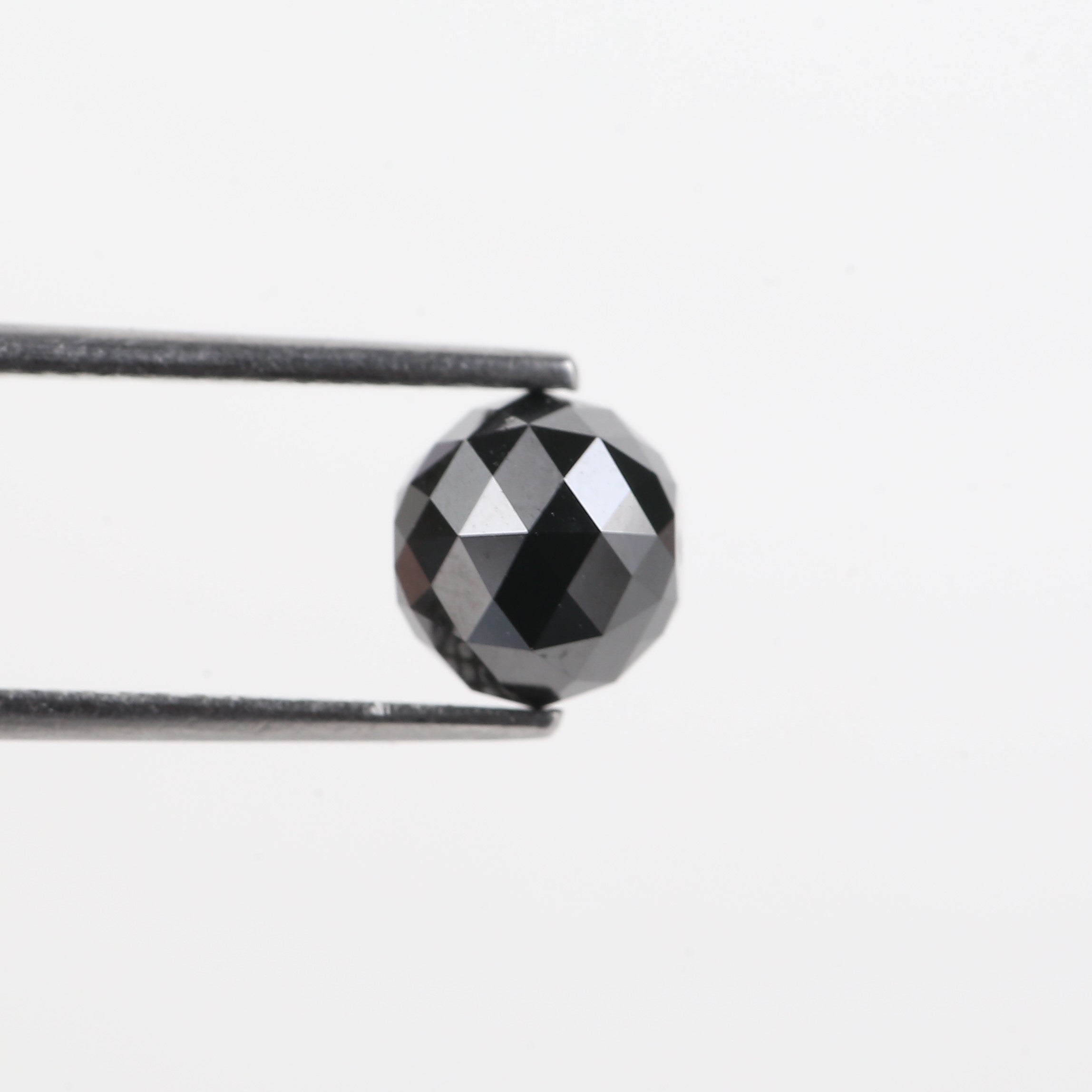 2.78 Carat Natural Black Diamond Beads Checker Cut Balls Cut 7.31 MM