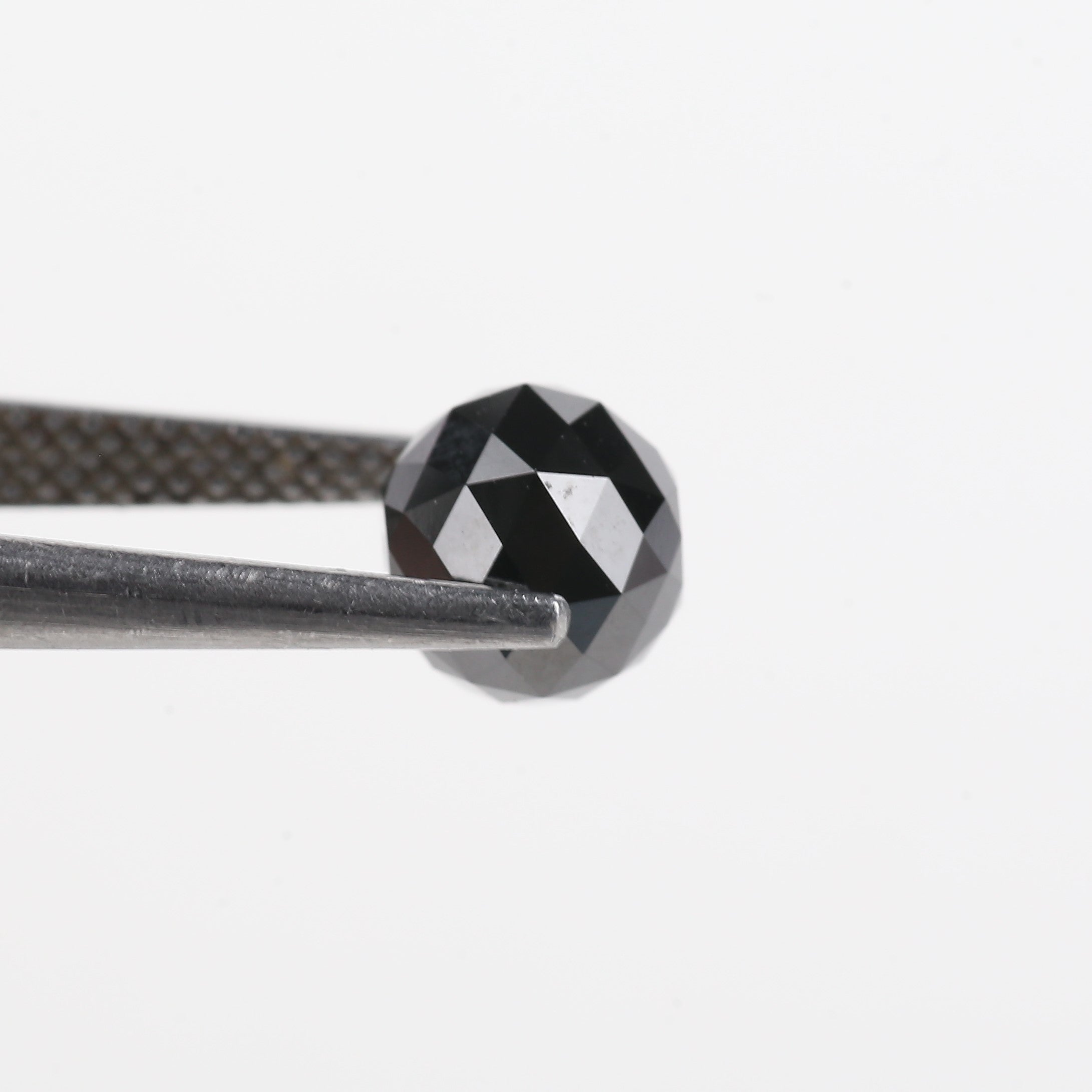 2.78 Carat Natural Black Diamond Beads Checker Cut Balls Cut 7.31 MM