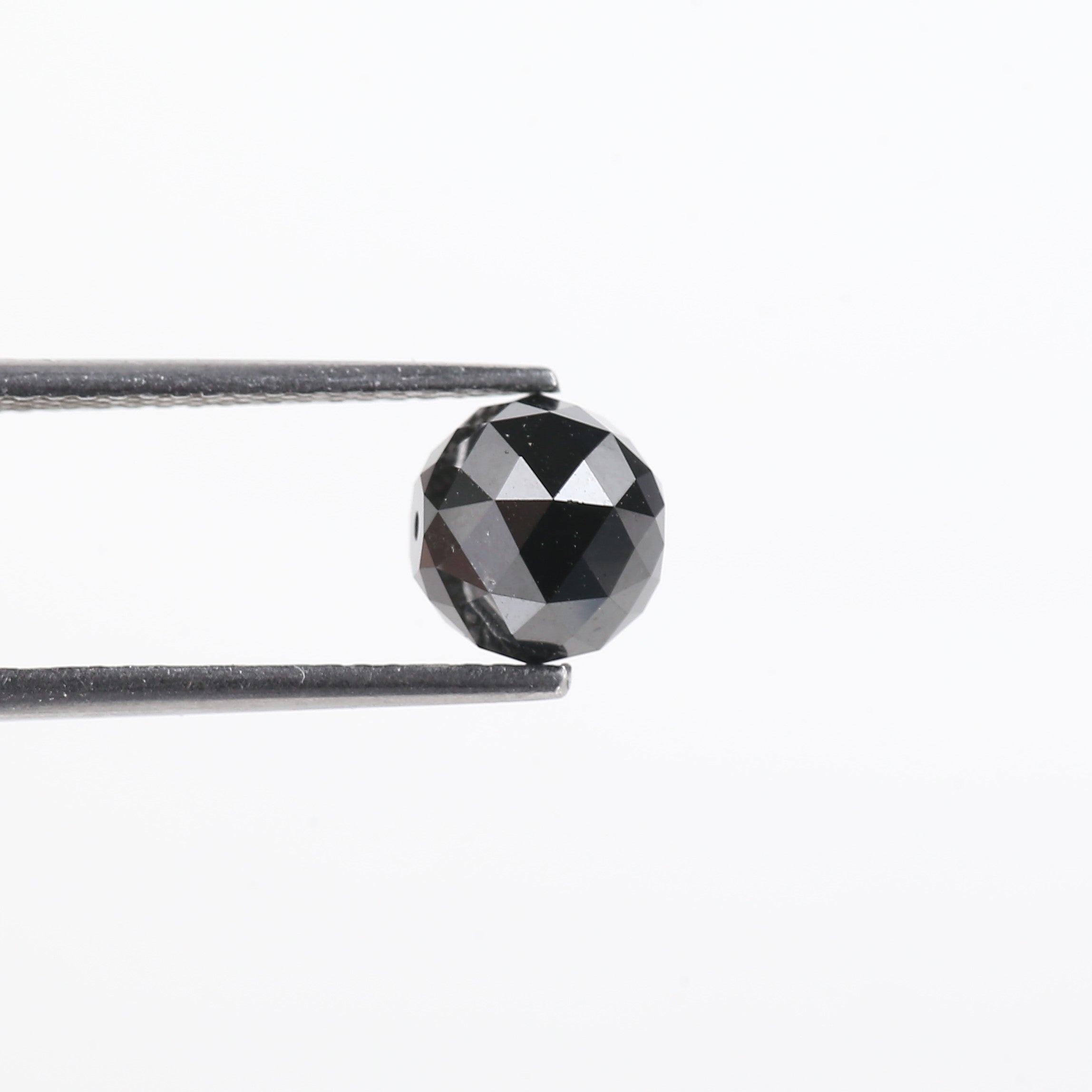 2.78 Carat Natural Black Diamond Beads Checker Cut Balls Cut 7.31 MM