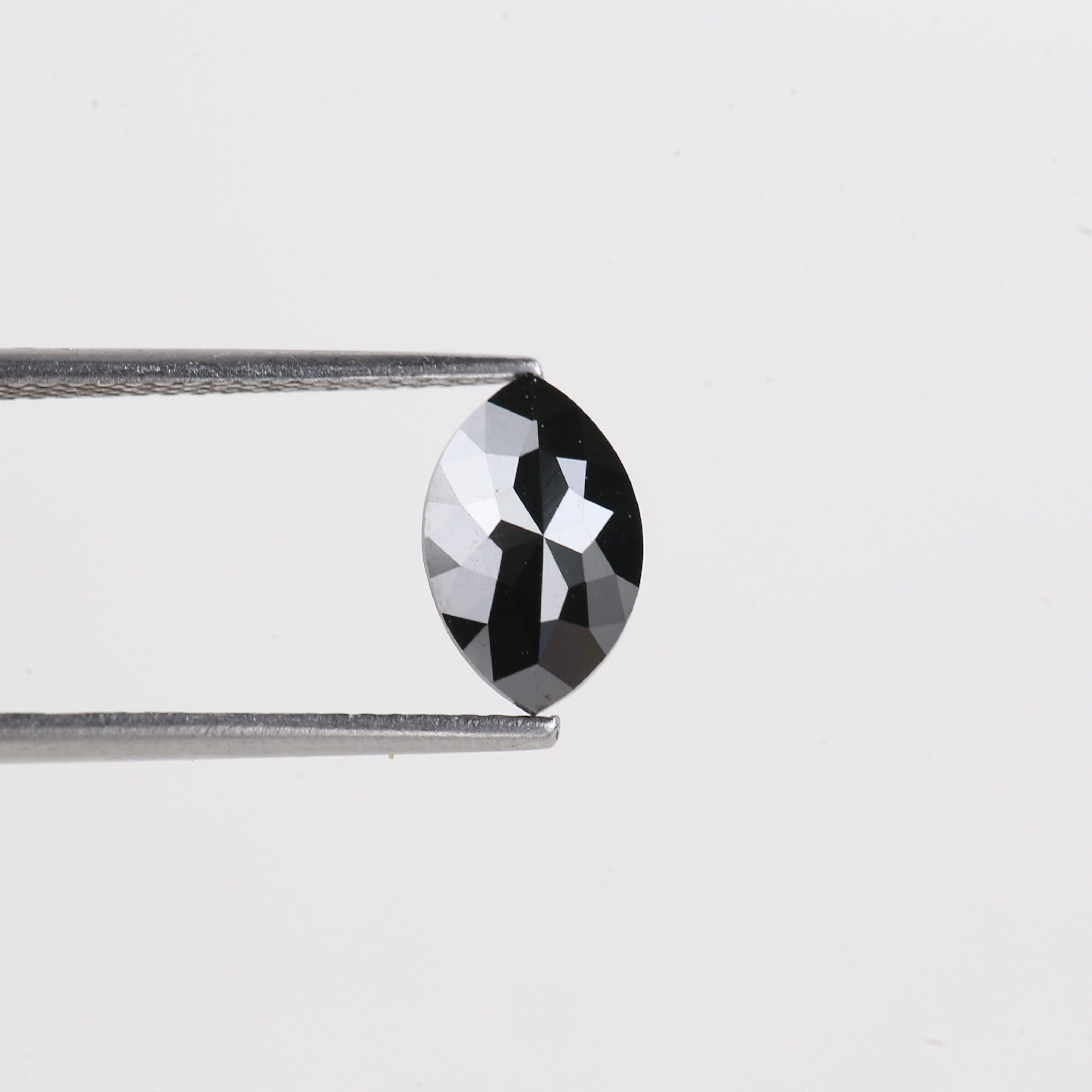 1.5 Carat Black Diamond Natural Marquise Double Rose Cut Loose 9.43 MM