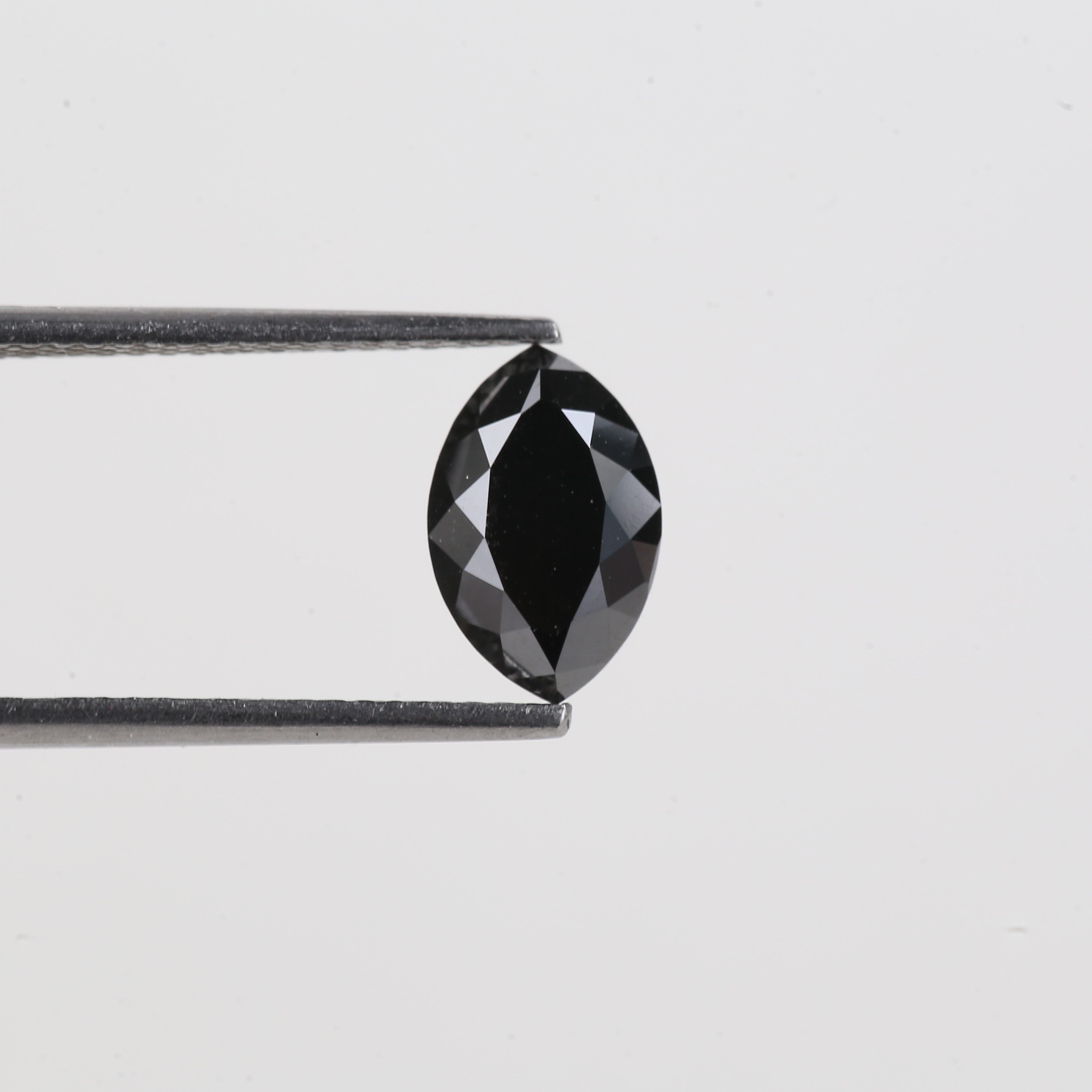 1.5 Carat Black Diamond Natural Marquise Double Rose Cut Loose 9.43 MM