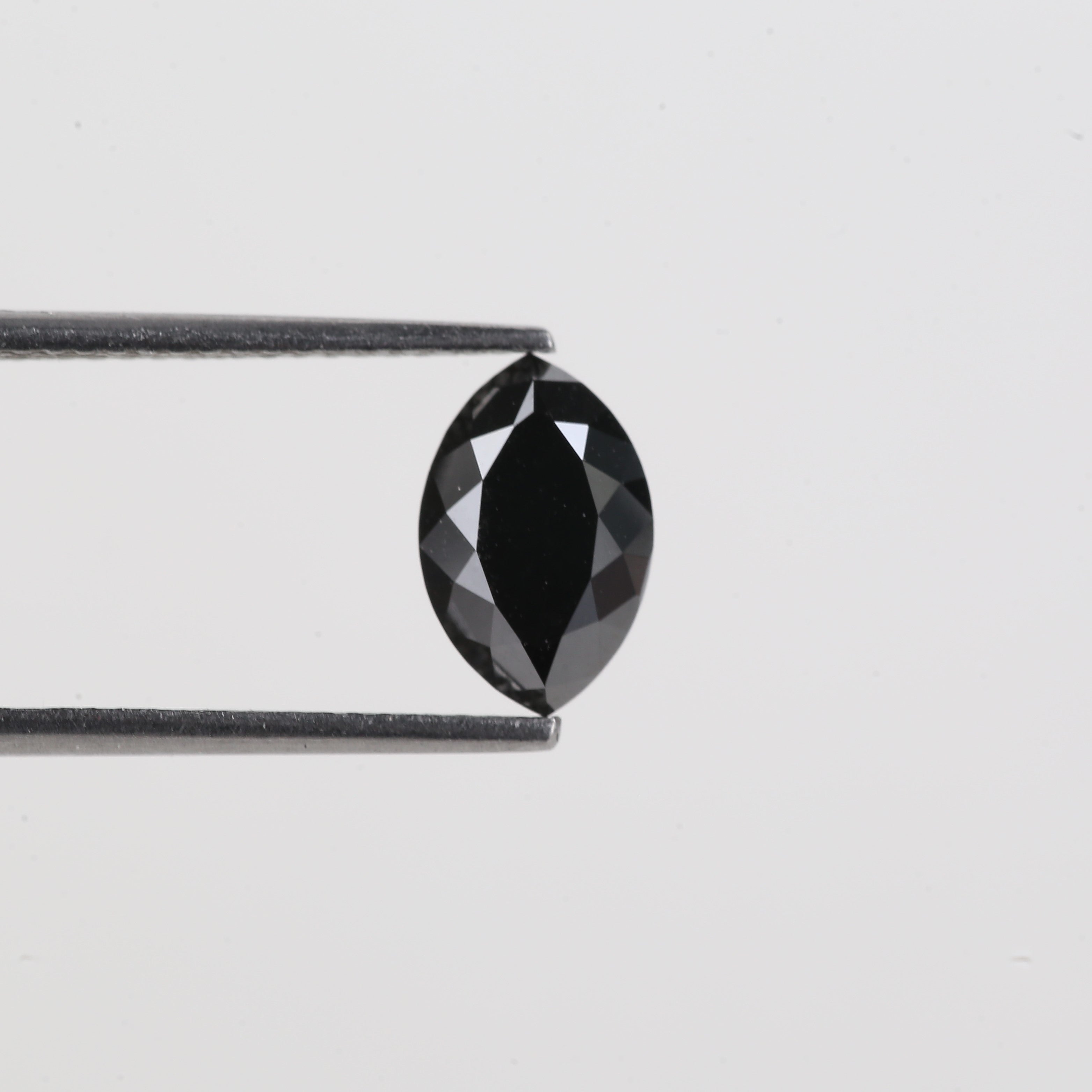 1.5 Carat Black Diamond Natural Marquise Double Rose Cut Loose 9.43 MM
