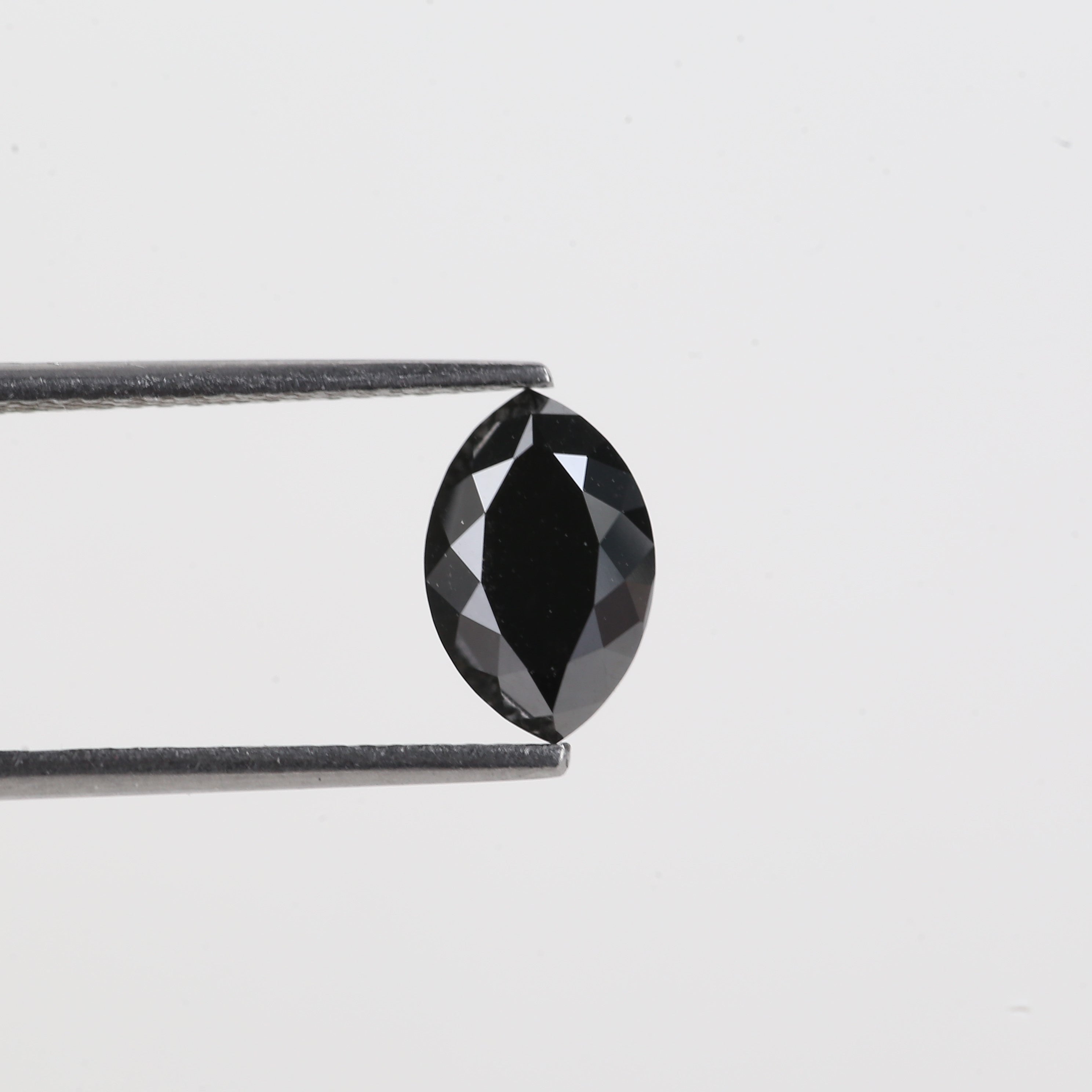 1.5 Carat Black Diamond Natural Marquise Double Rose Cut Loose 9.43 MM