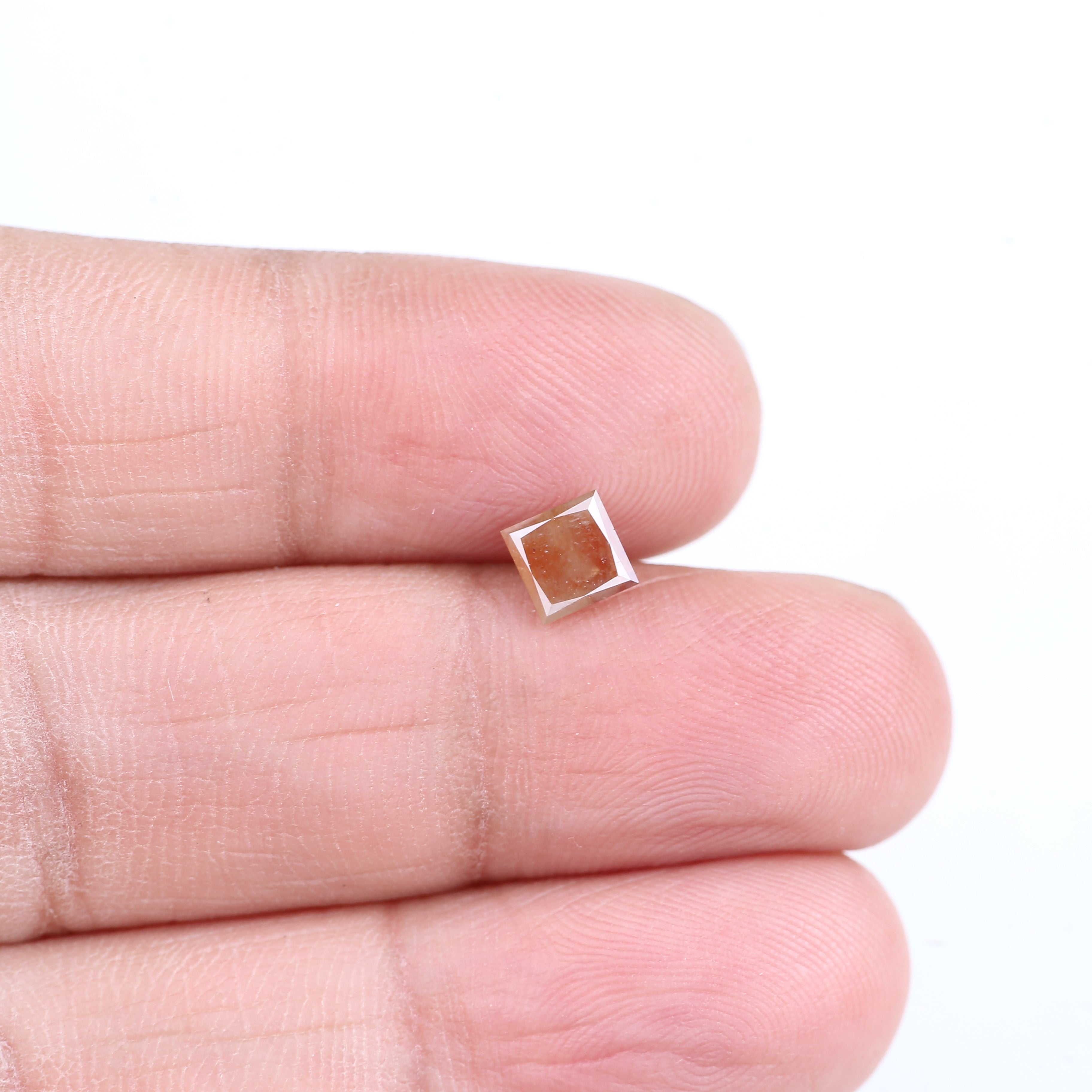 0.75 Carat Natural Orange Princess Salt Pepper Diamond 4.9 MM