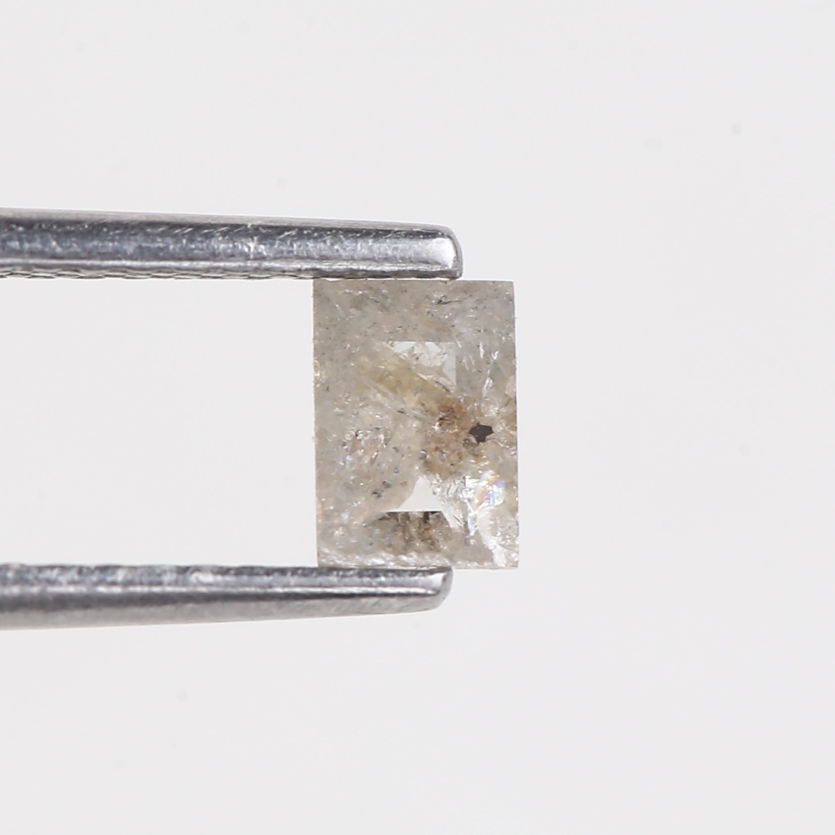 0.32 Carat Natural Baguette Salt Pepper Diamond 4.85 MM