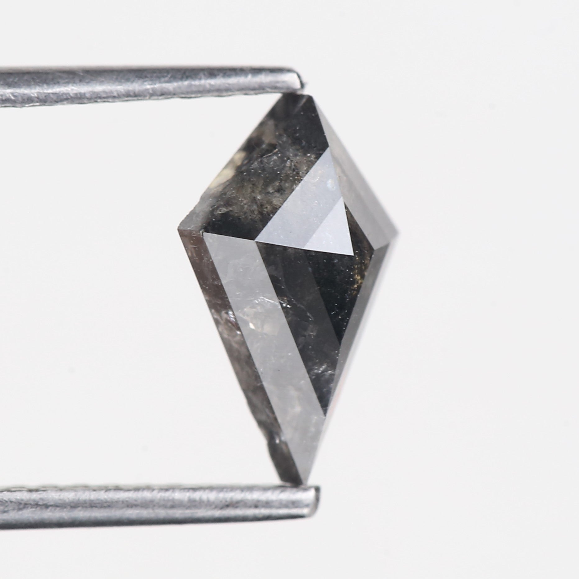 1.19 Carat Natural Black Kite Cut Salt And Pepper Diamond 10.07 MM