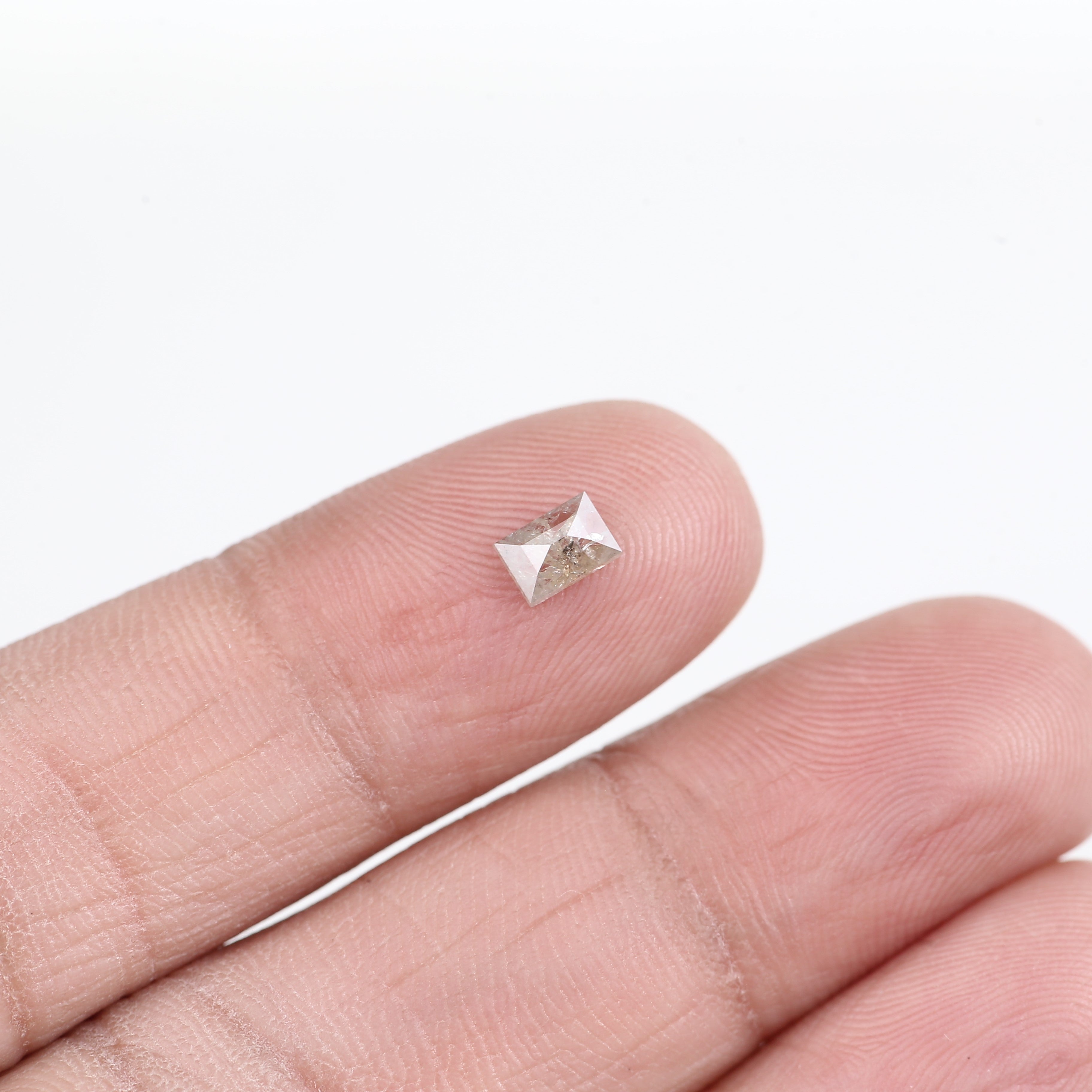 0.32 Carat Natural Baguette Salt Pepper Diamond 4.85 MM