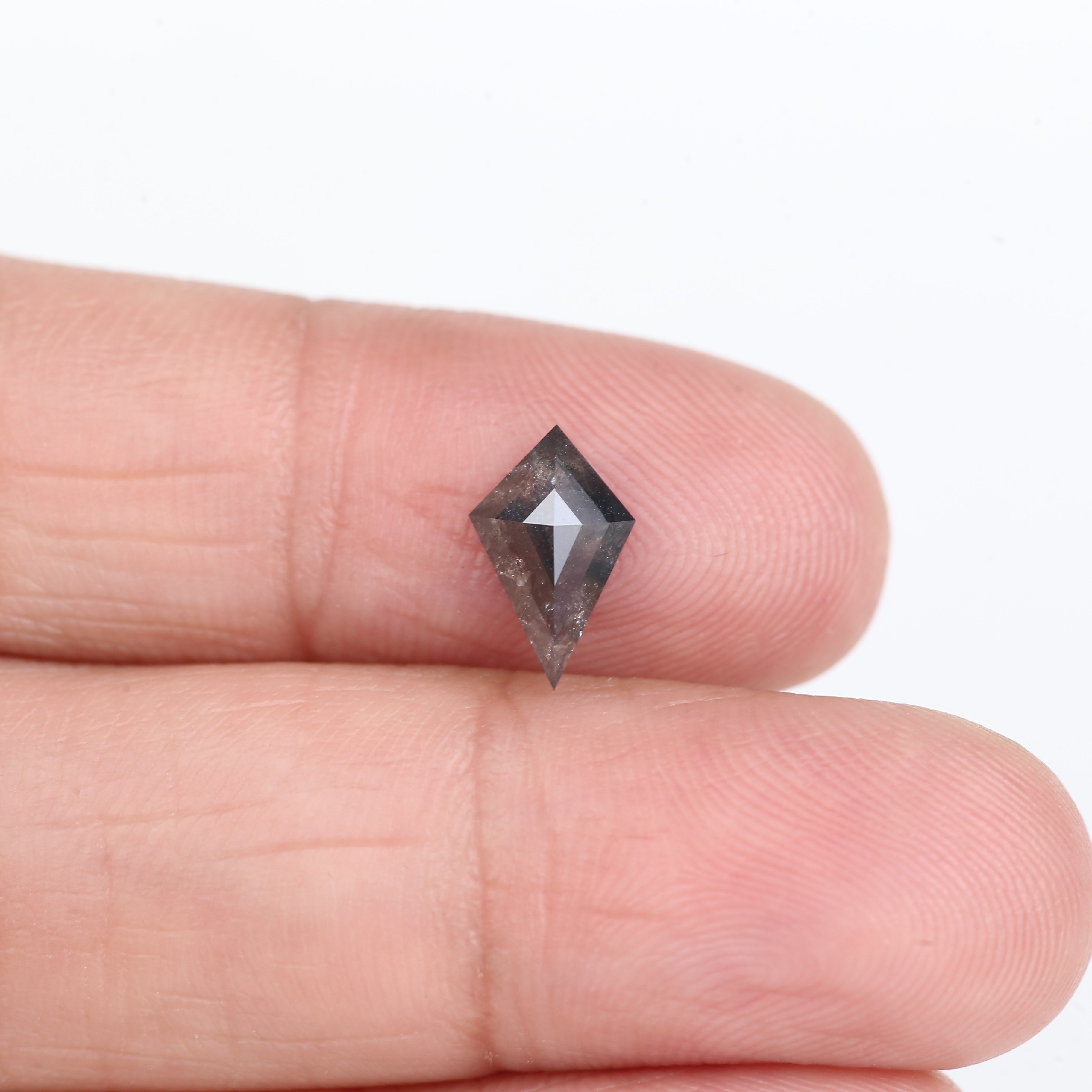 1.19 Carat Natural Black Kite Cut Salt And Pepper Diamond 10.07 MM