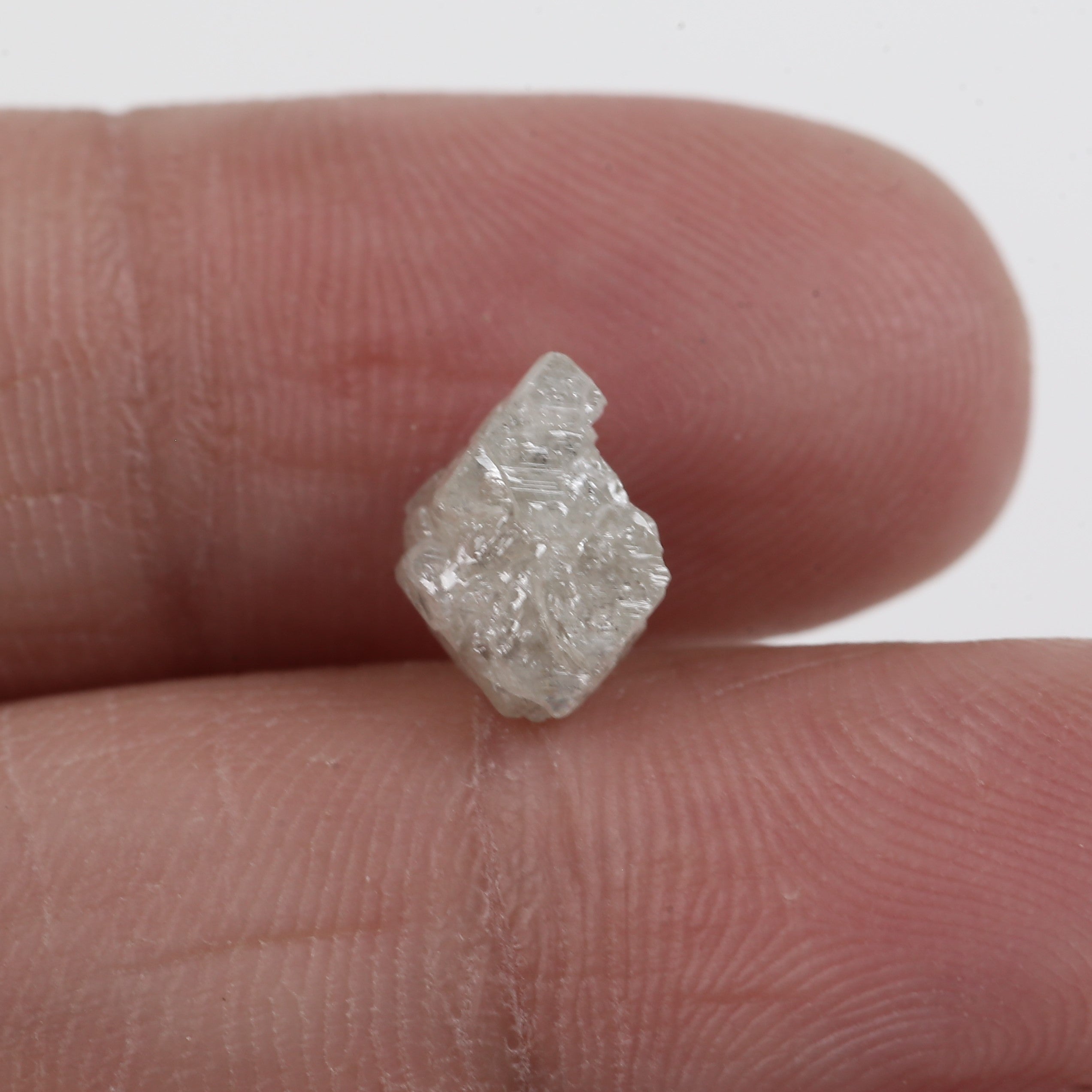 2.19 Carat Natural Rough Diamond Icy White Raw Uncut Diamond 9.15 MM
