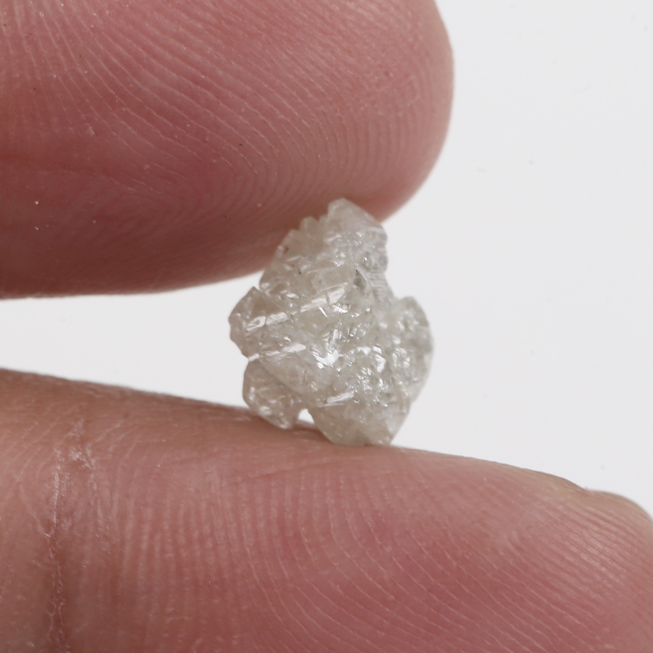 2.19 Carat Natural Rough Diamond Icy White Raw Uncut Diamond 9.15 MM