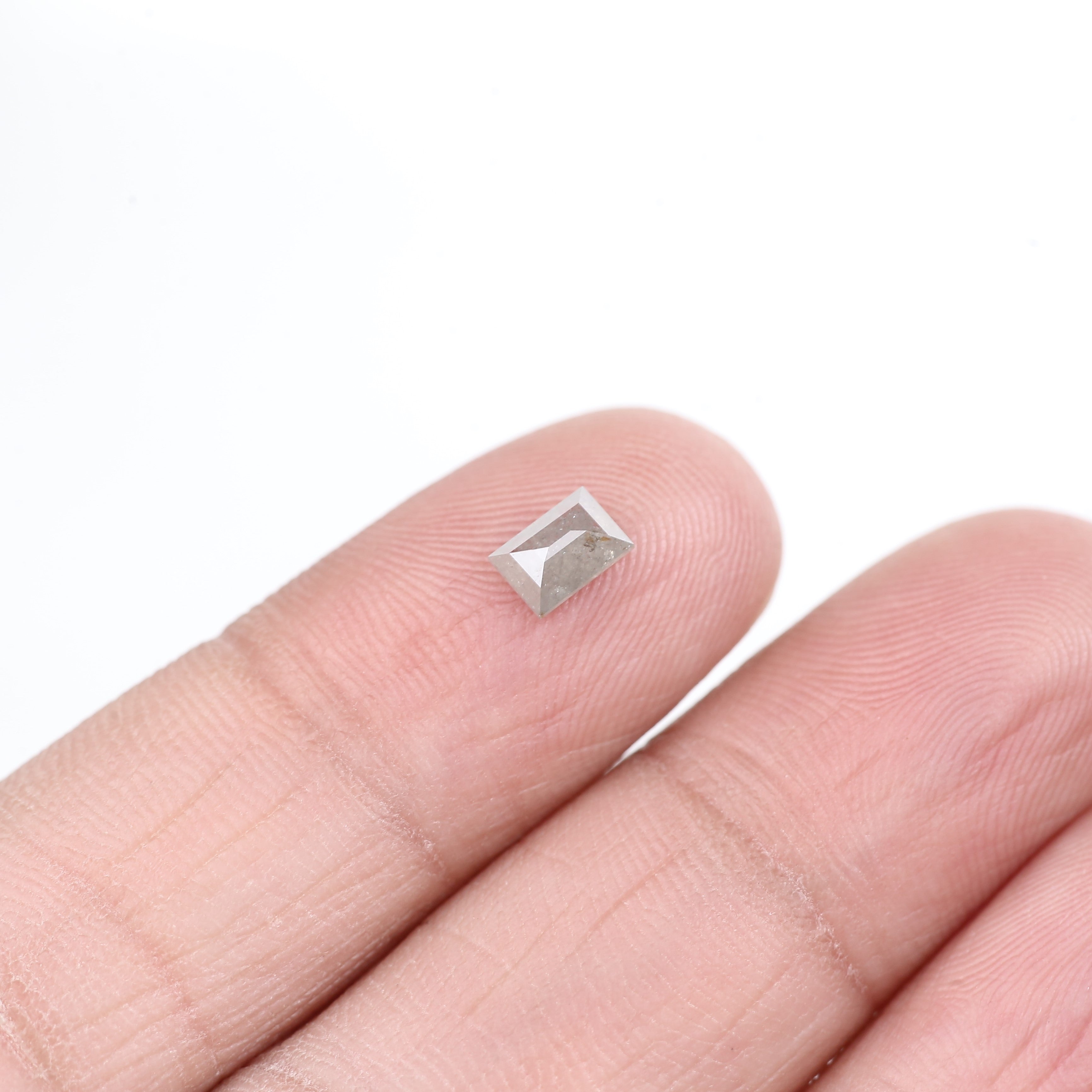 0.43 Carat Natural Baguette Salt Pepper Diamond 5.2 MM