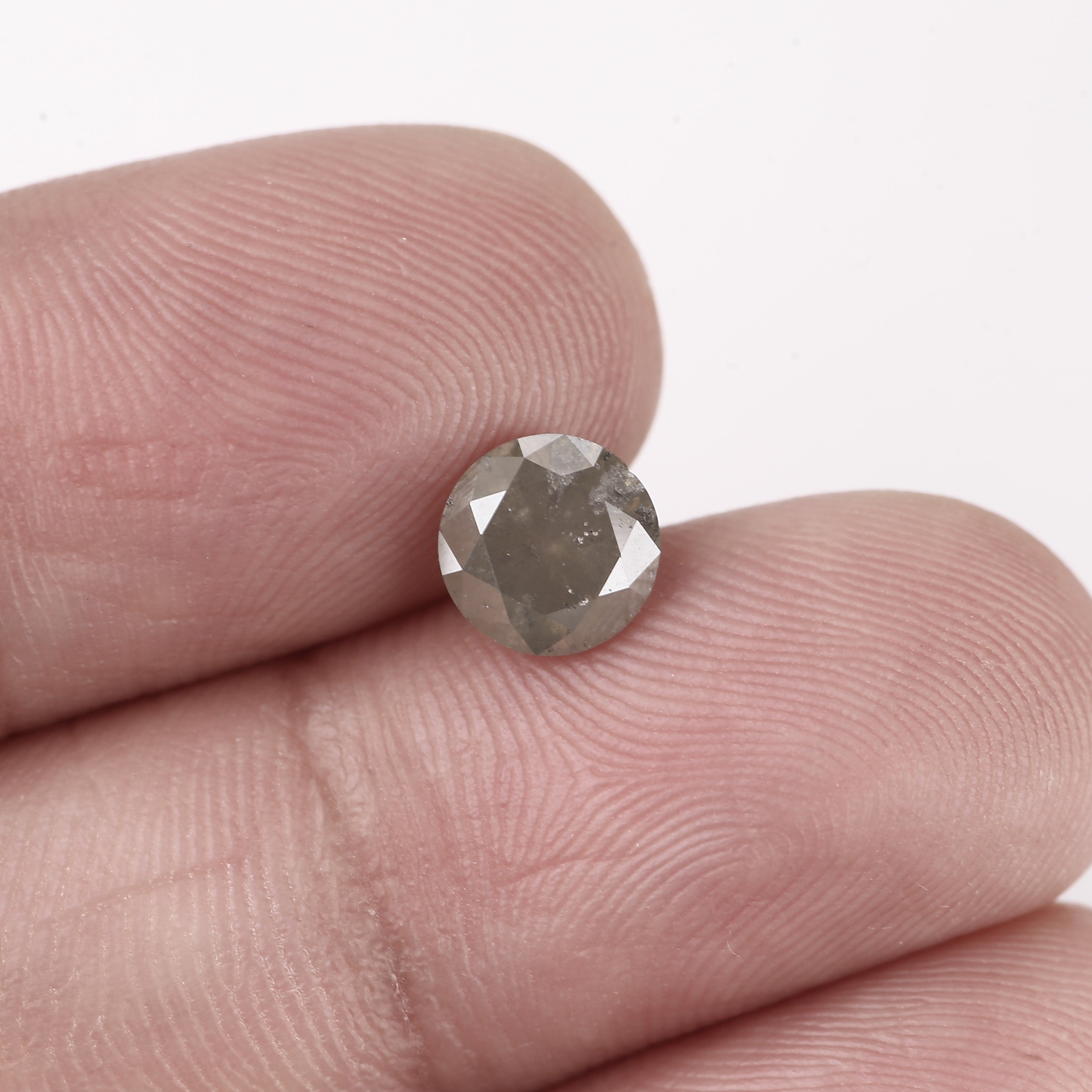 1.03ct Natural Celestial Stormy Gray Salt and Pepper Diamond 6.4 MM
