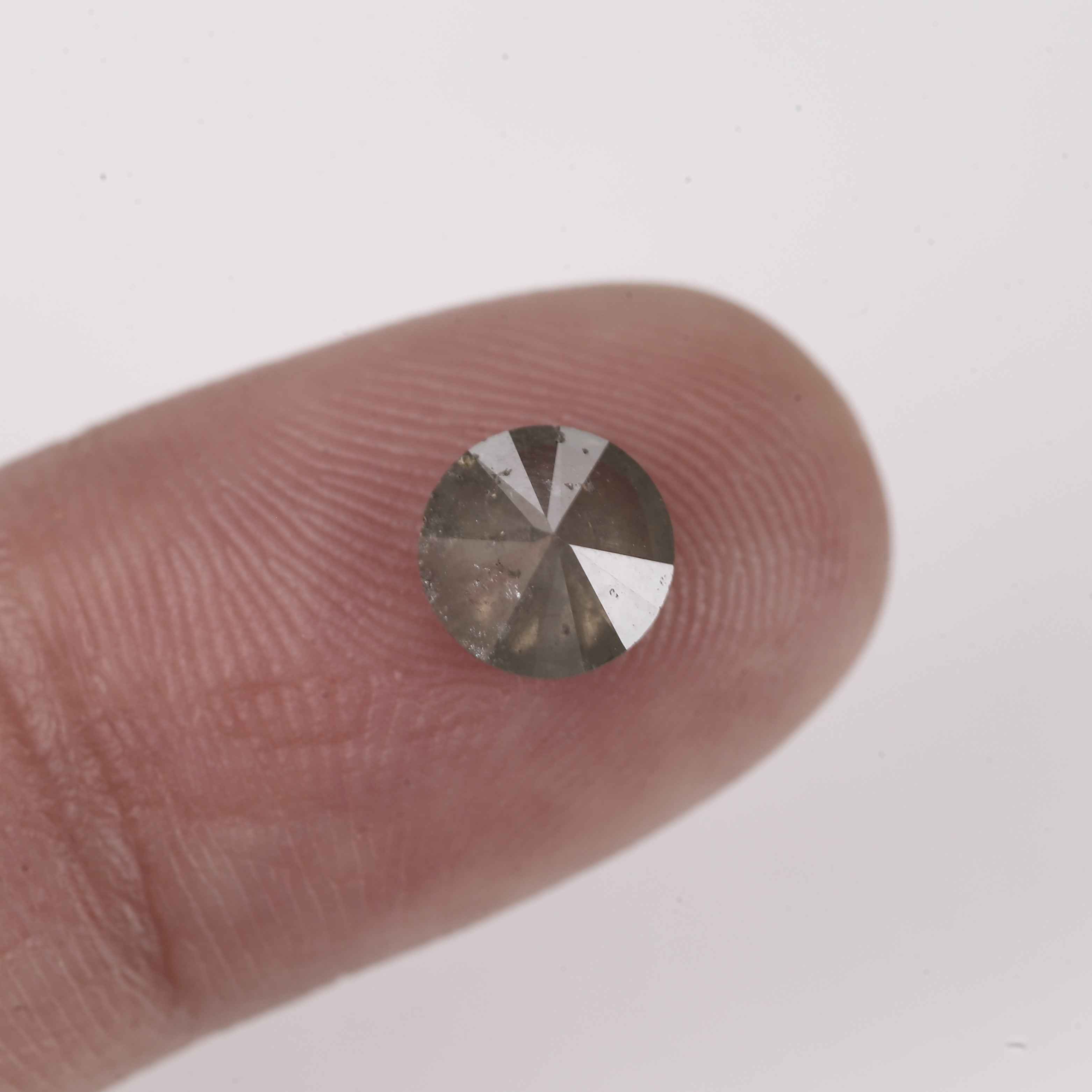 1.03ct Natural Celestial Stormy Gray Salt and Pepper Diamond 6.4 MM