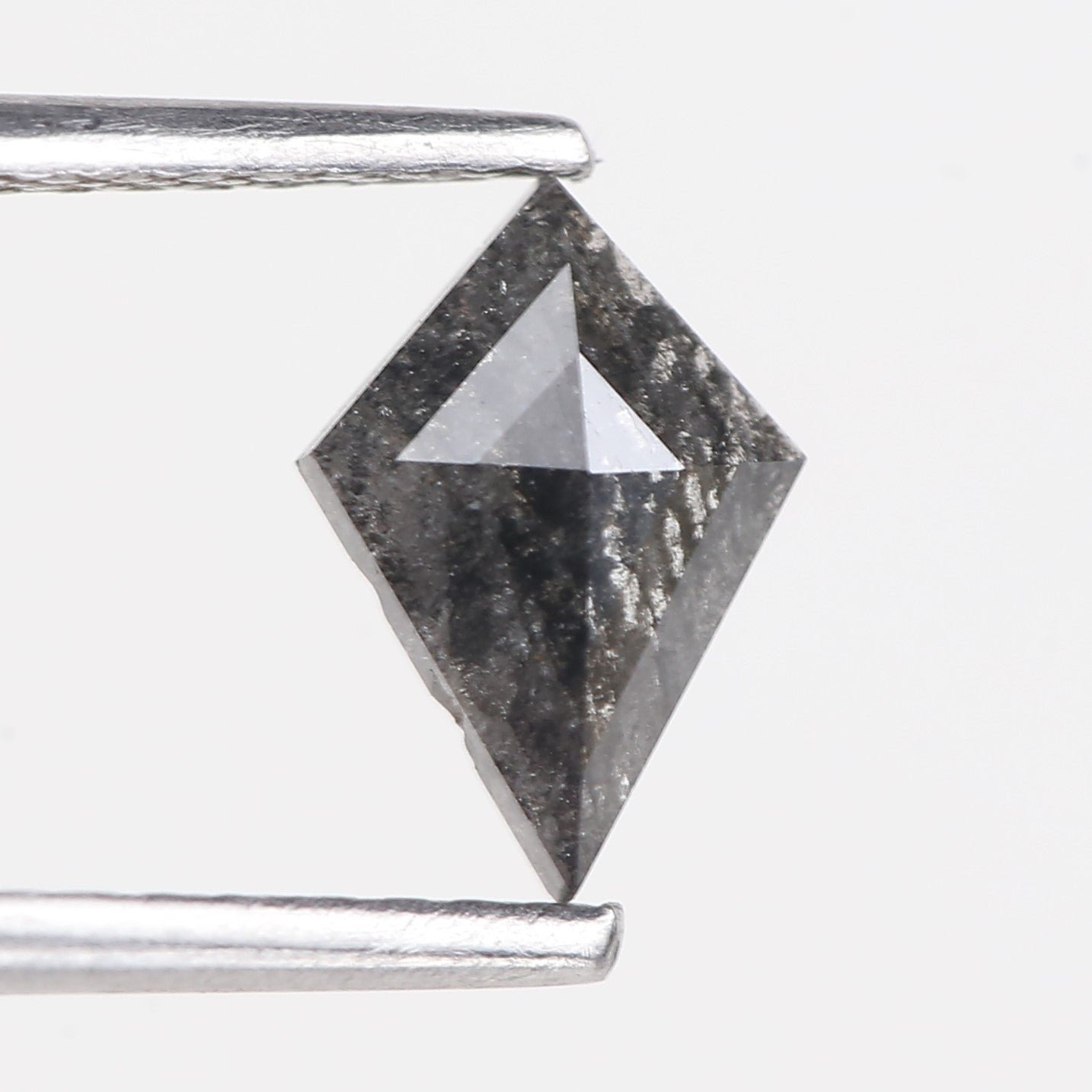 0.58 Carat Natural Salt Pepper Diamond Kite Cut Gray Diamond 8.14 MM