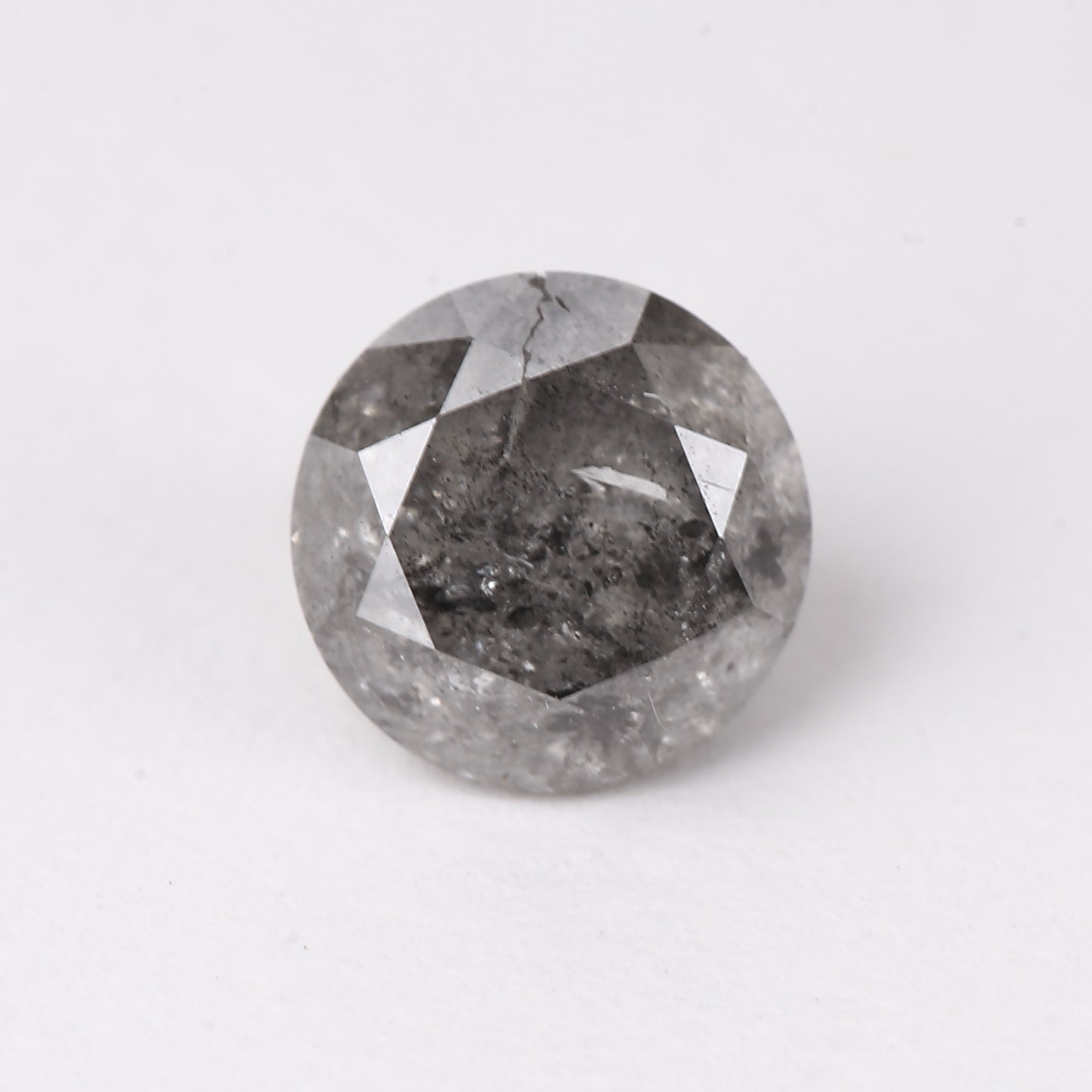 0.98ct Natural Celestial Gray Salt and Pepper Diamond 5.85 MM