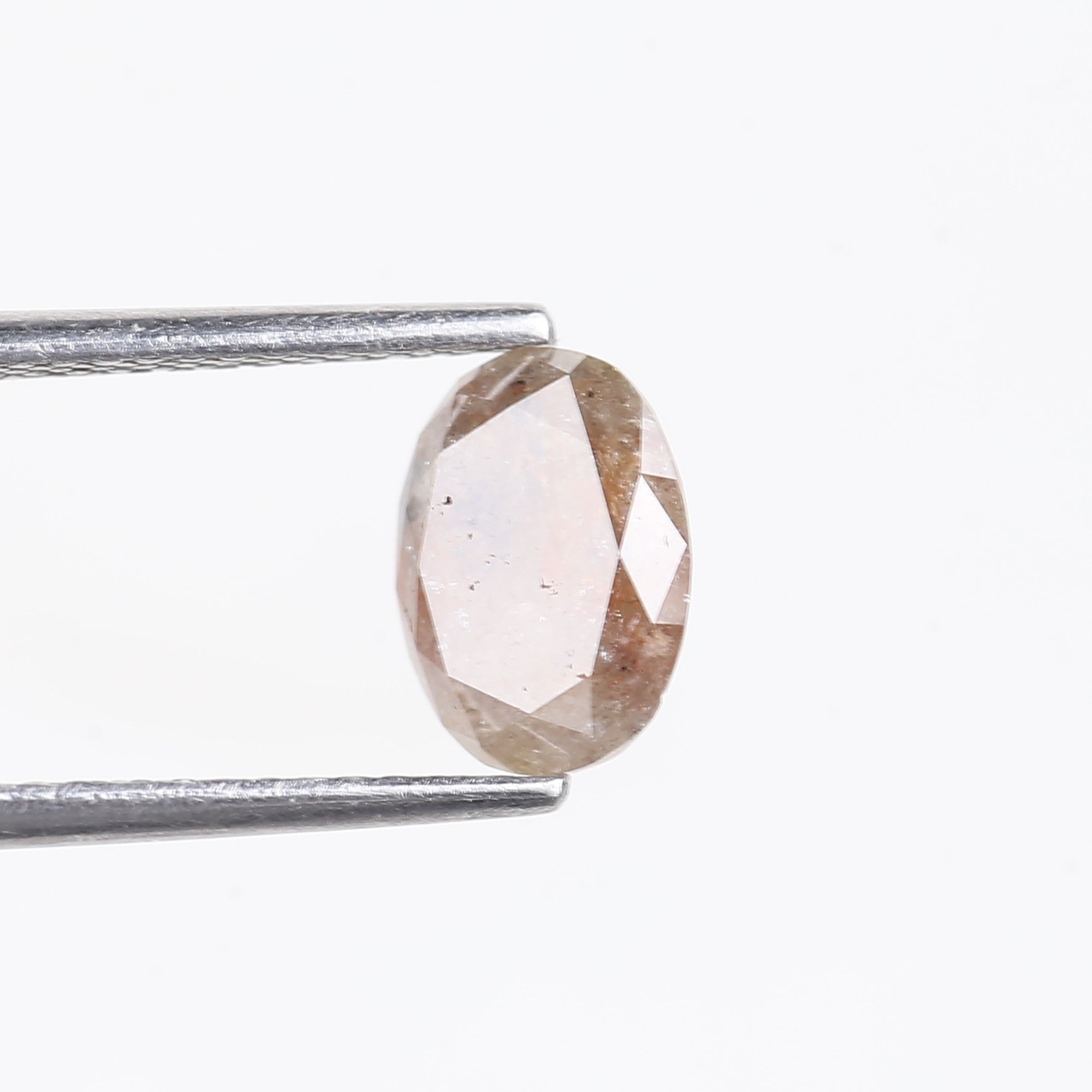 1.42 Carat Natural Orange Oval Salt Pepper Diamond 8.1 MM