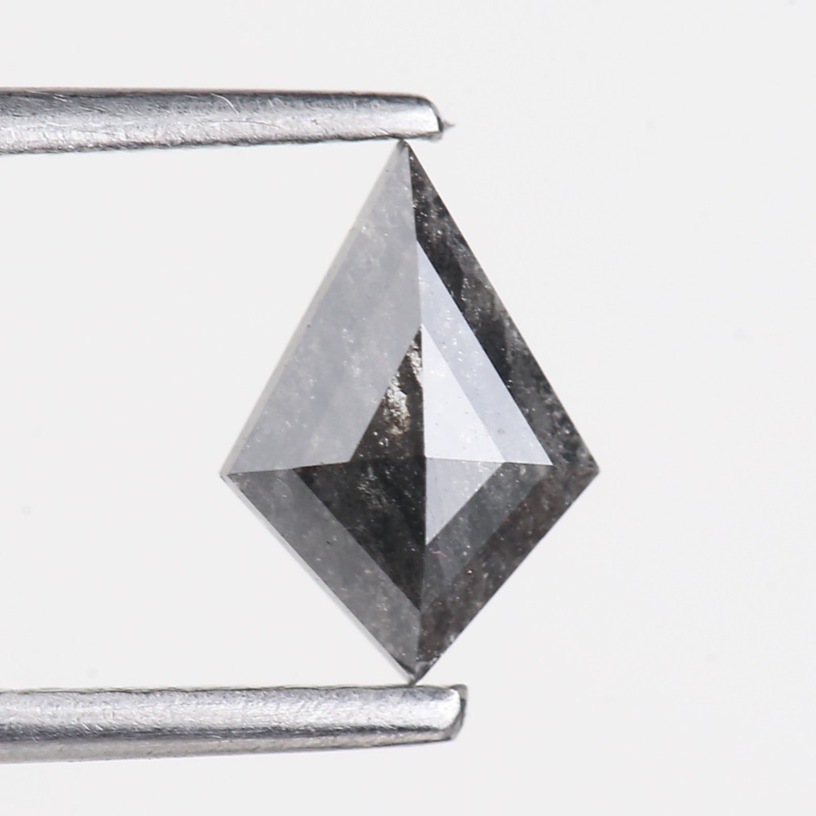 0.58 Carat Natural Salt Pepper Diamond Kite Cut Gray Diamond 8.14 MM