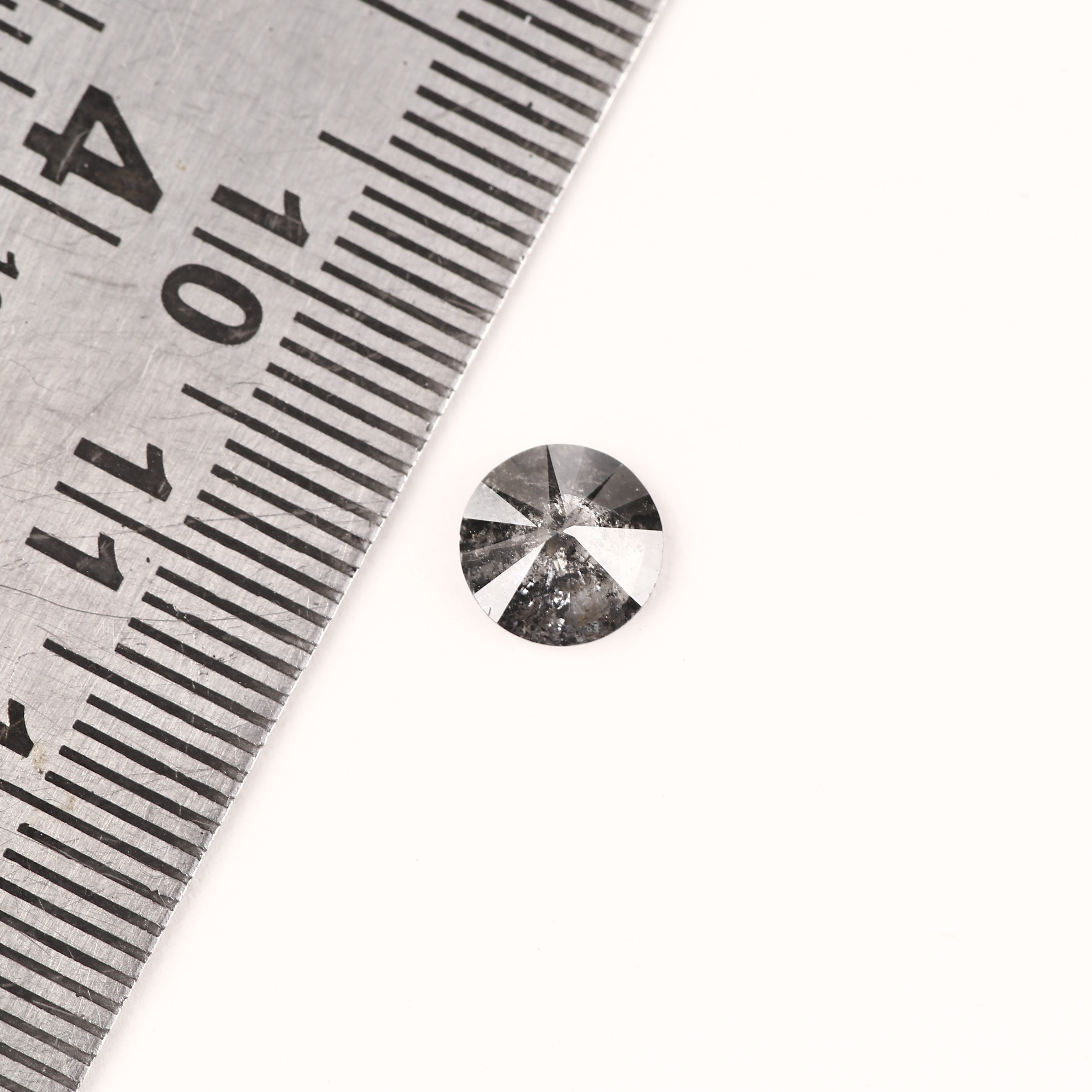 1.12ct Natural Galaxy Black Diamond Salt and Pepper Round 7 MM